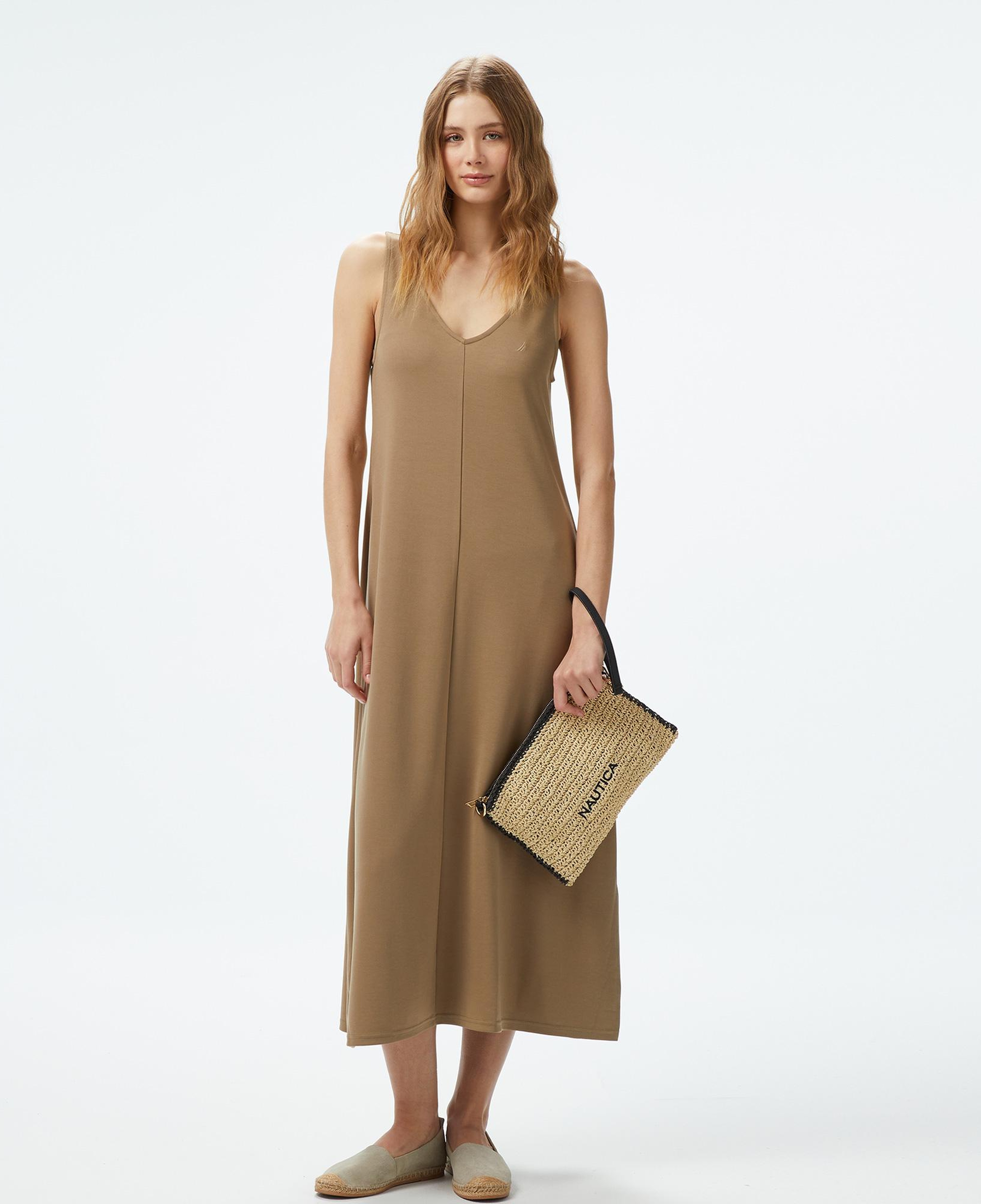 Nautica Kadın Yeşil V Yaka Kolsuz Elbise