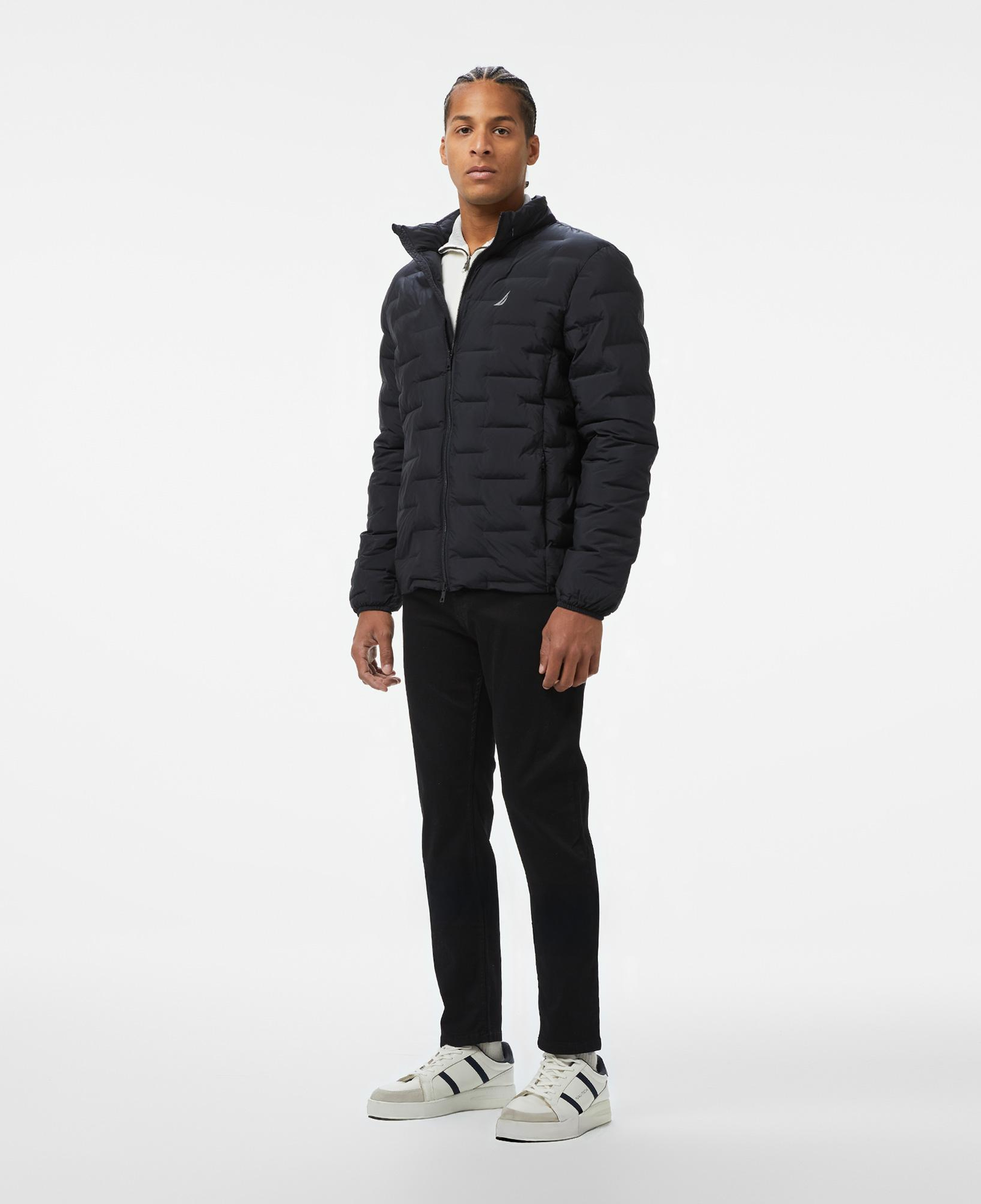 Nautica Erkek Siyah Standart Fit Dik Yaka Mont