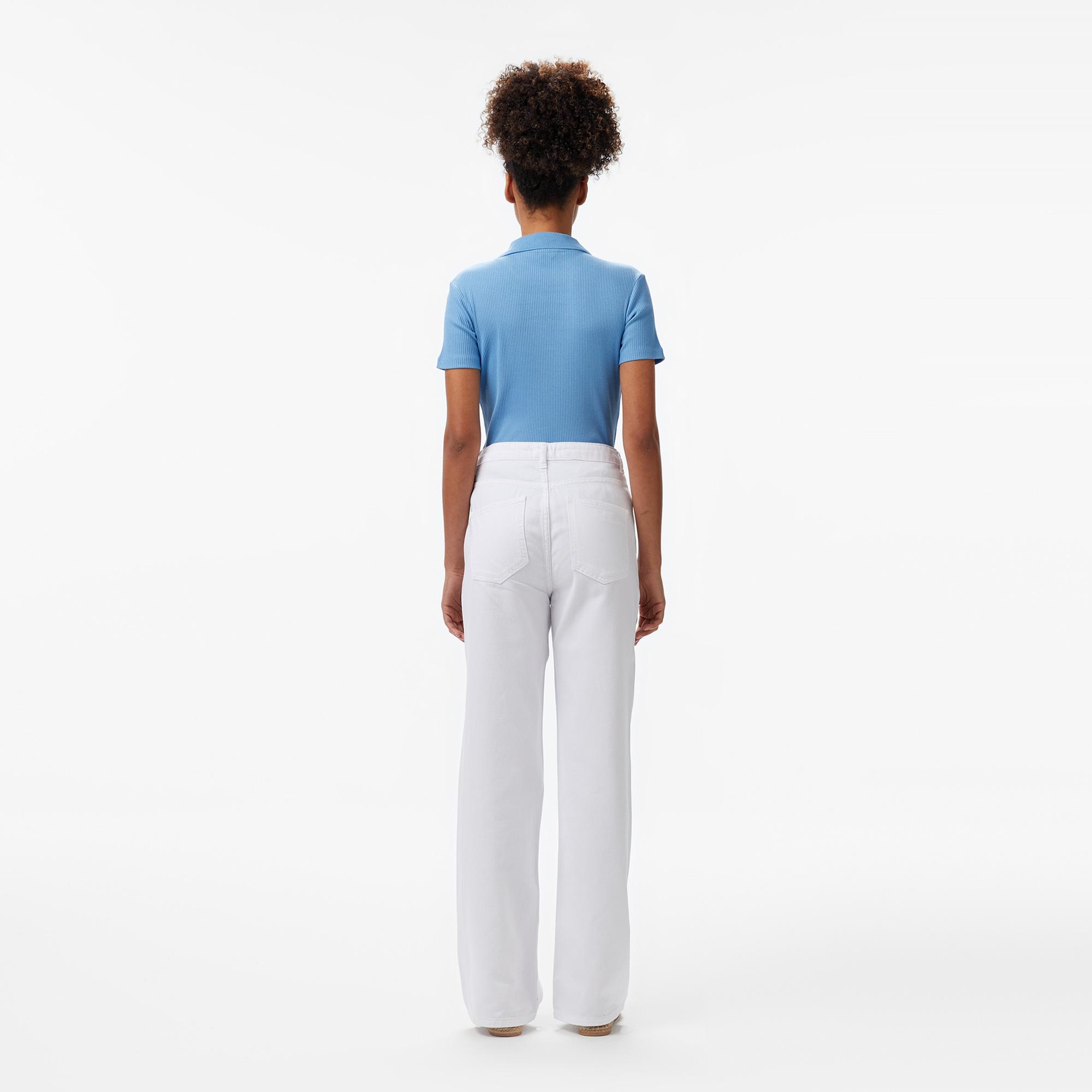 Nautica Kadın Beyaz Straight Fit Pantolon