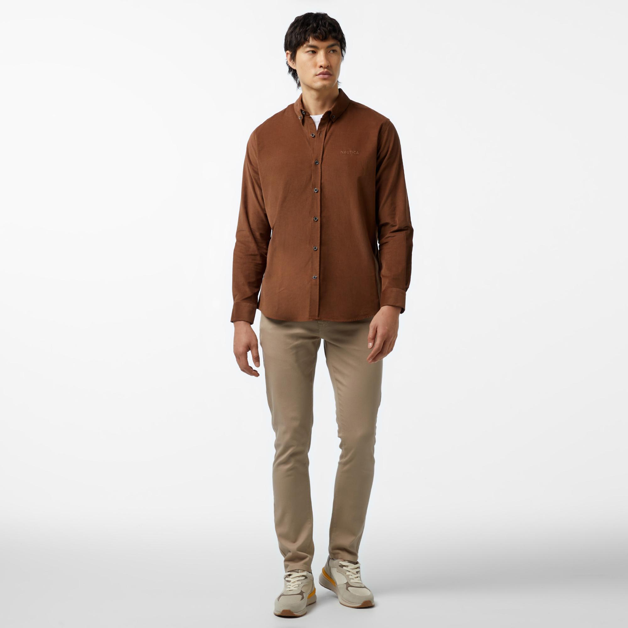 Nautica Erkek Kahverengi Classic Fit Gömlek