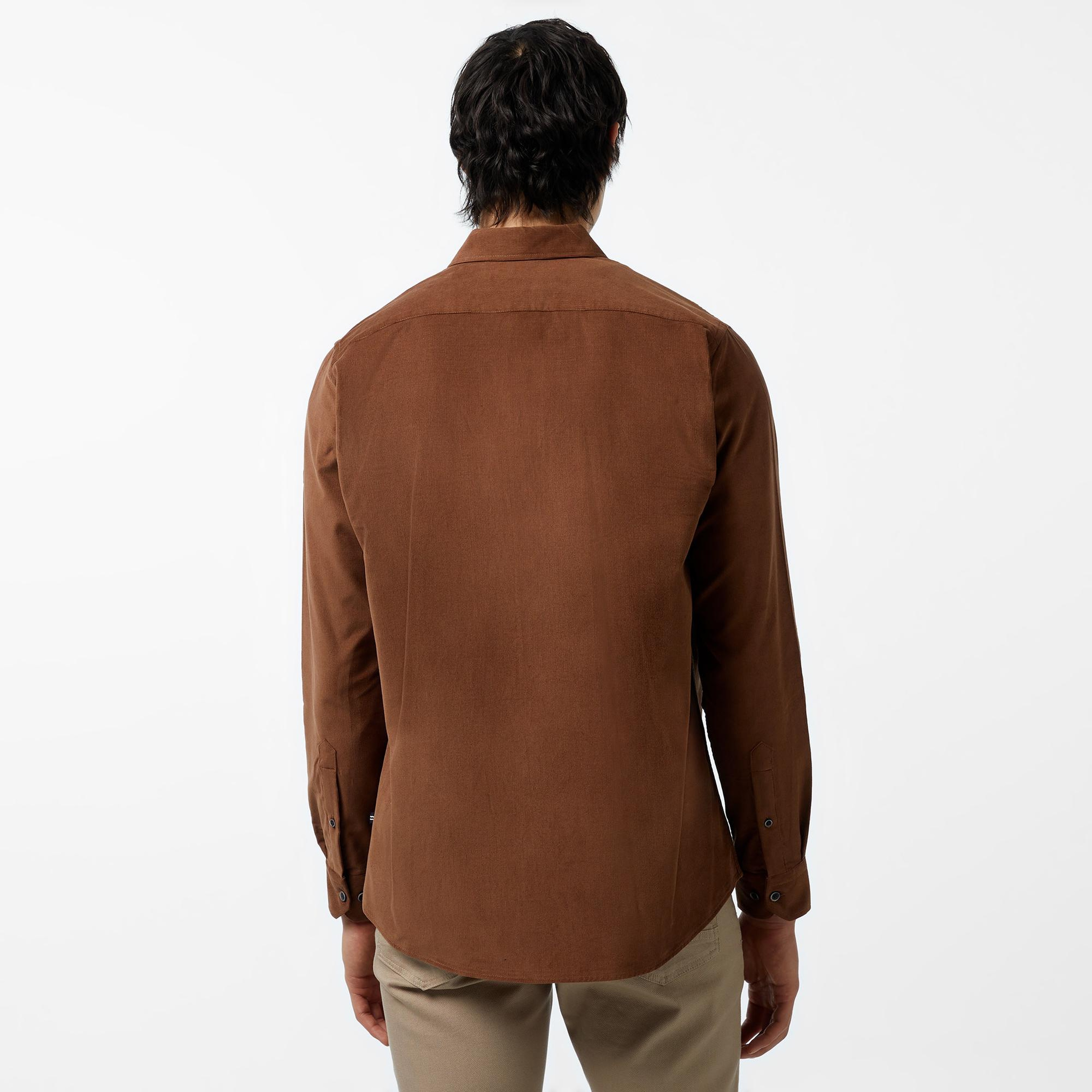 Nautica Erkek Kahverengi Classic Fit Gömlek