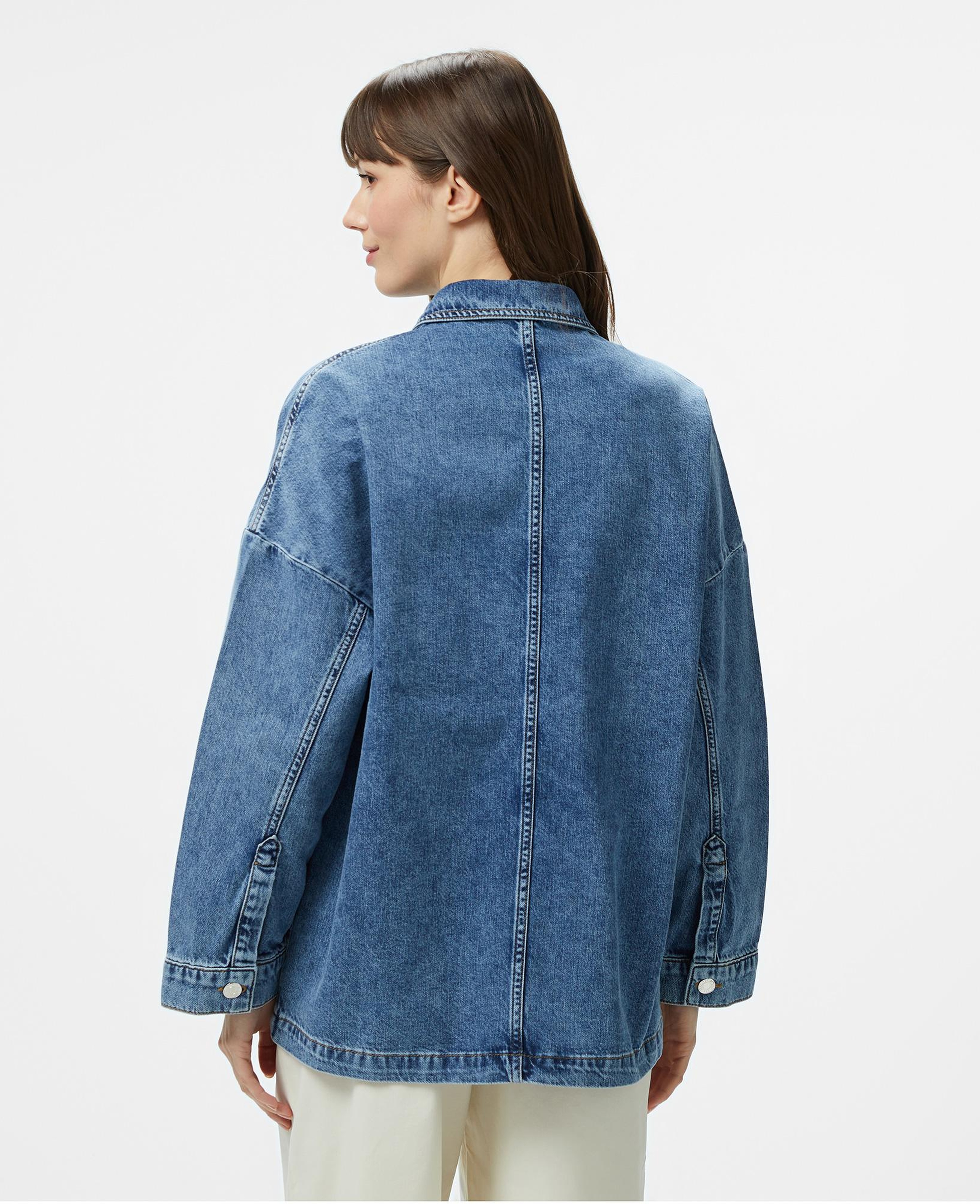 Nautica Kadın Lacivert Oversize Fit Gömlek