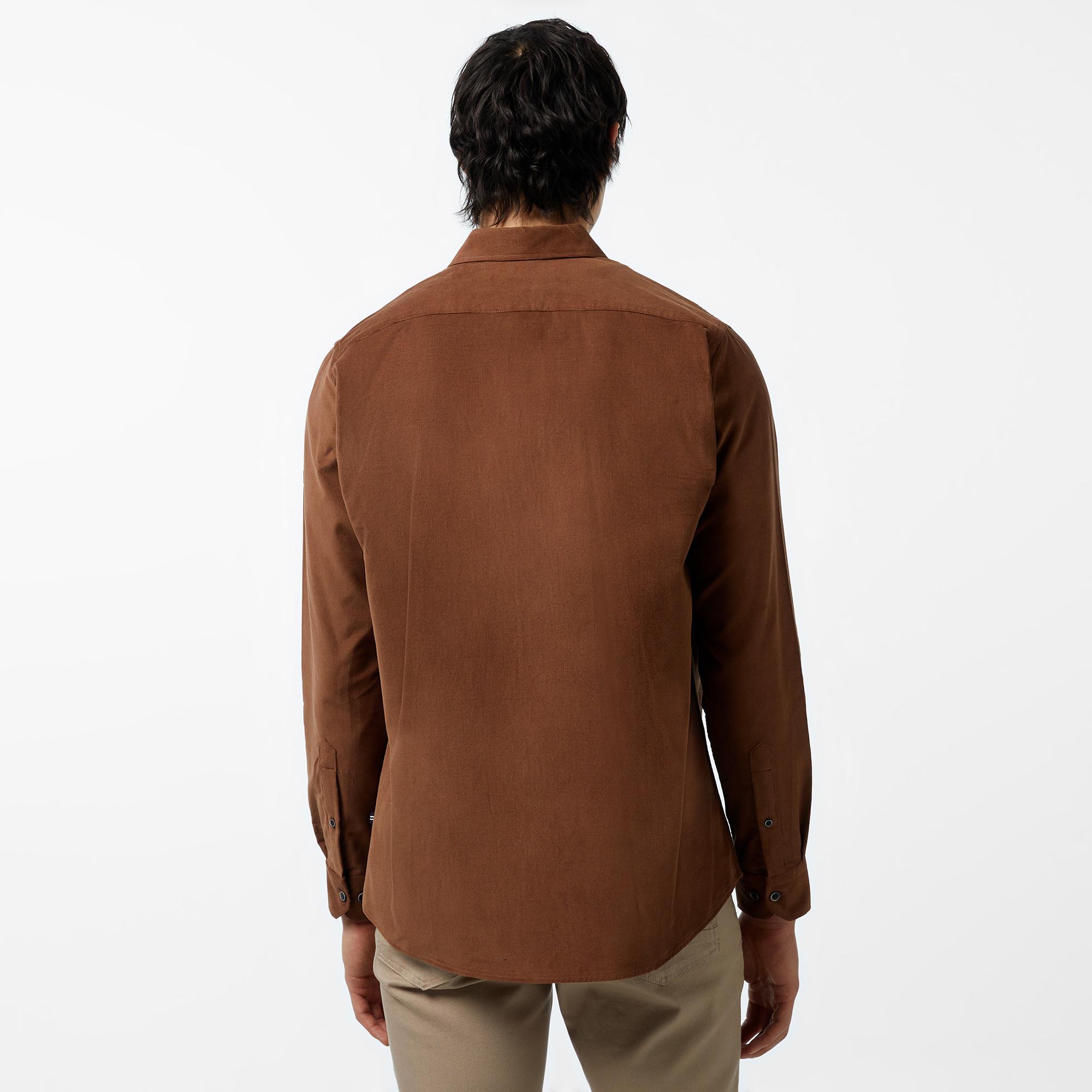 Nautica Erkek Kahverengi Classic Fit Gömlek