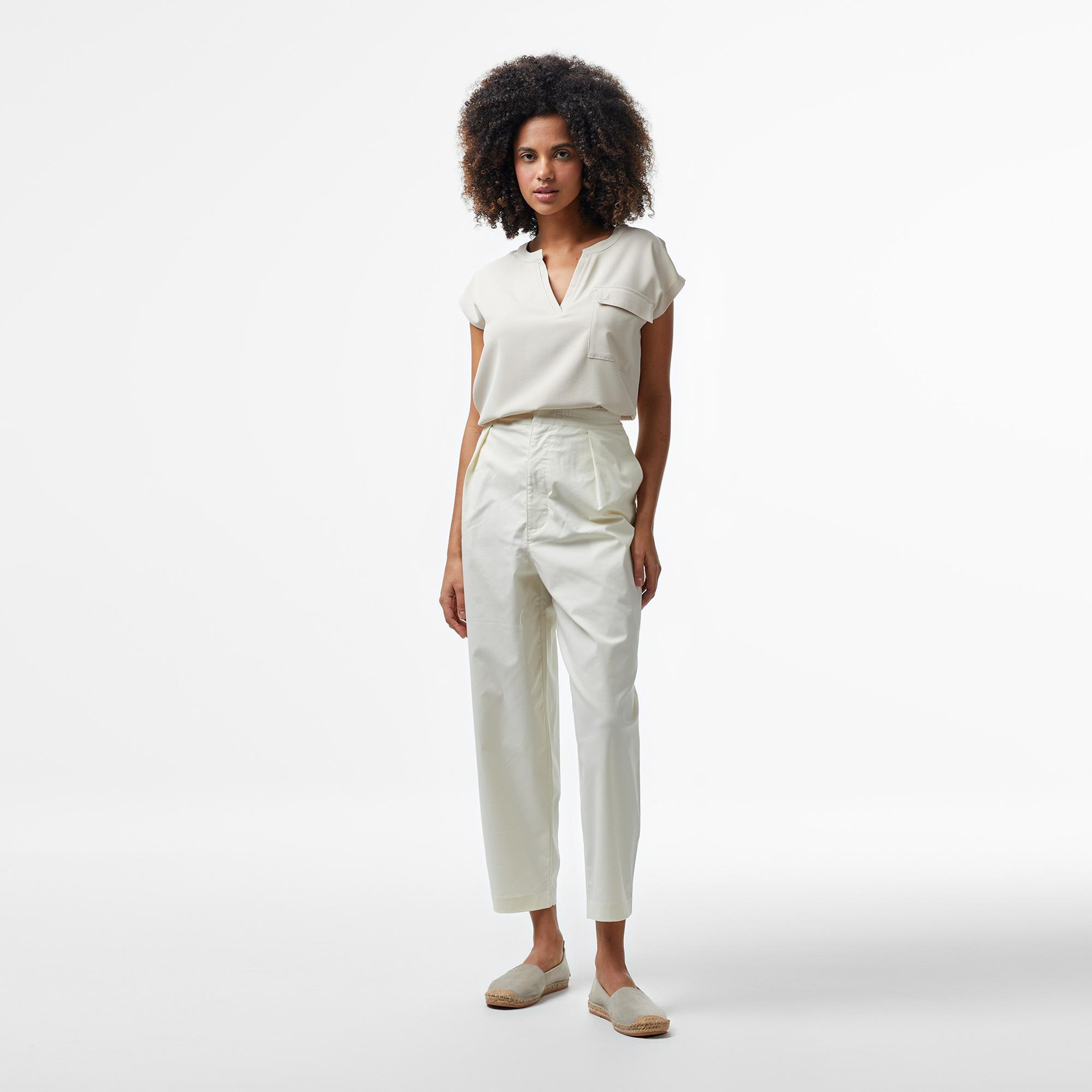 Nautica Kadın Bej Relaxed Fit Gömlek