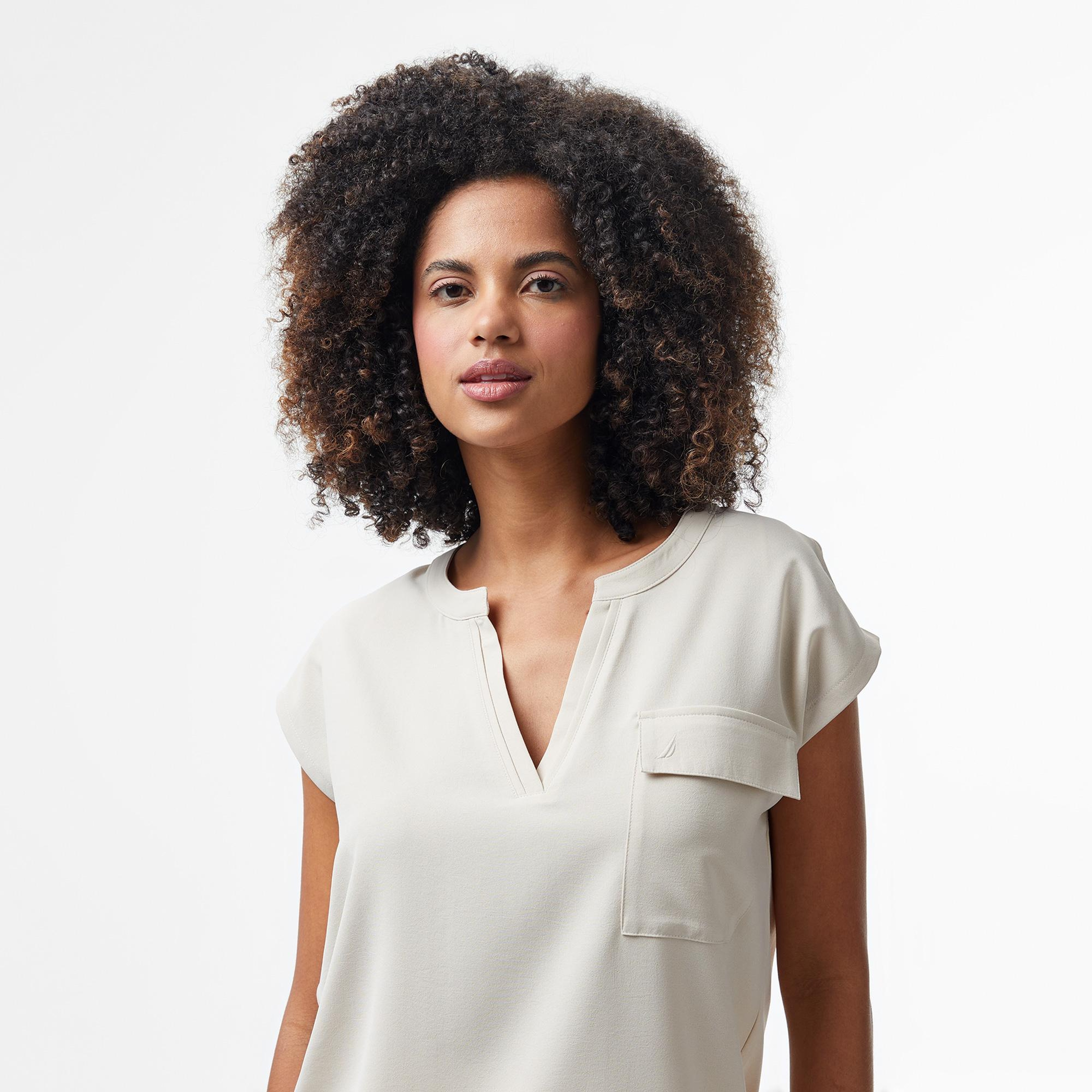 Nautica Kadın Bej Relaxed Fit Gömlek