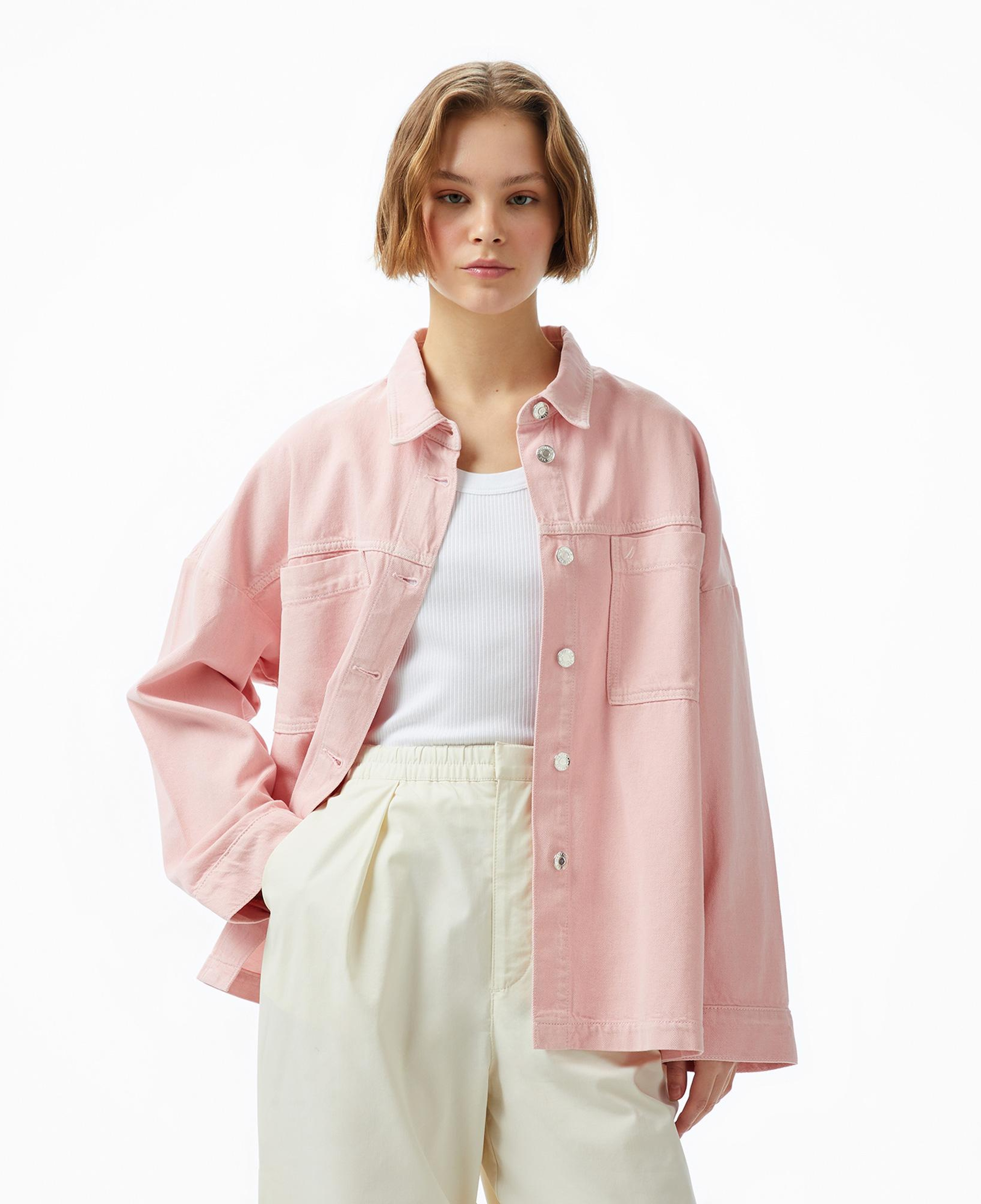 Nautica Kadın Pembe Oversize Fit Gömlek