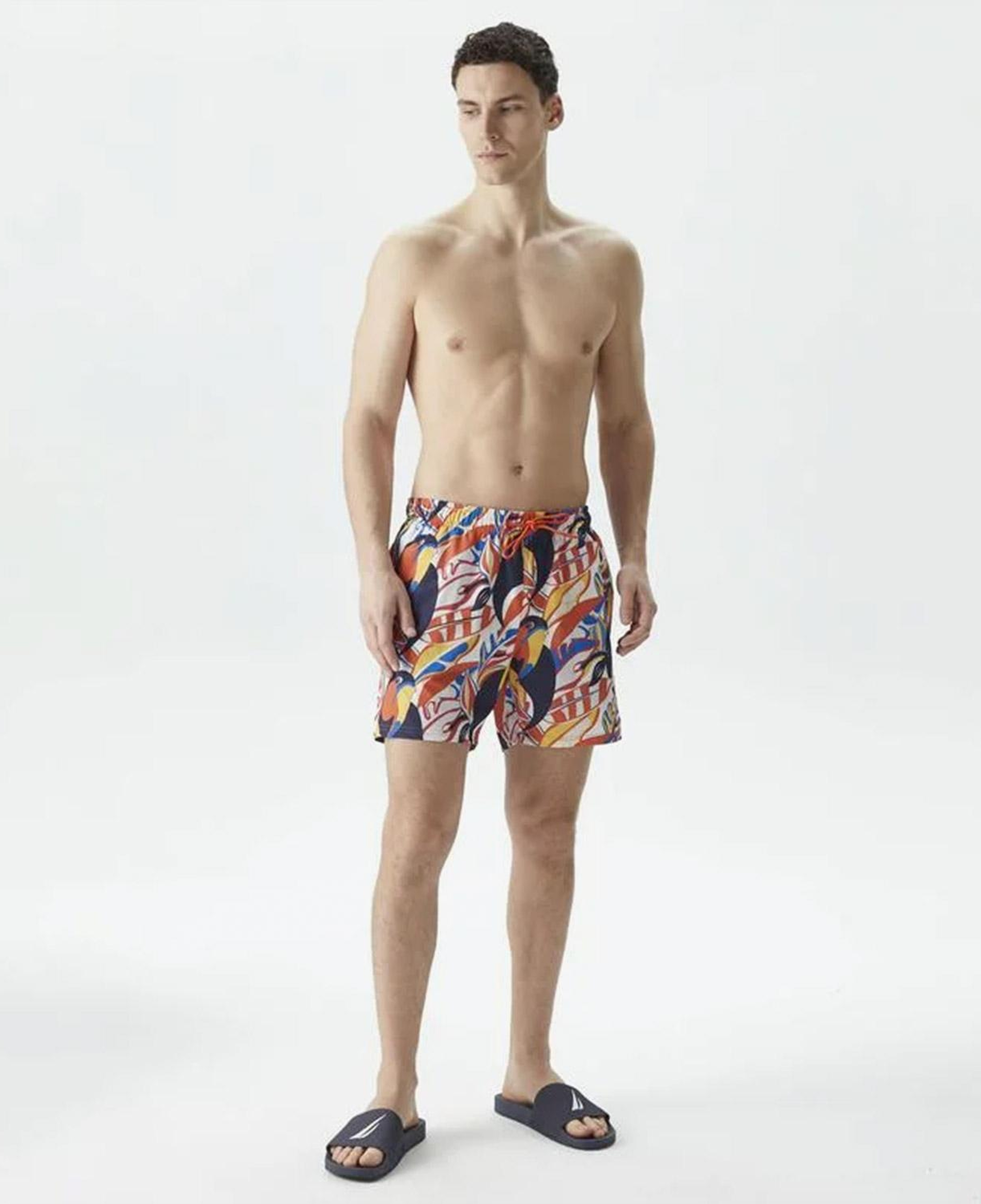 Nautica Erkek Turuncu Standart Fit Deniz Şortu