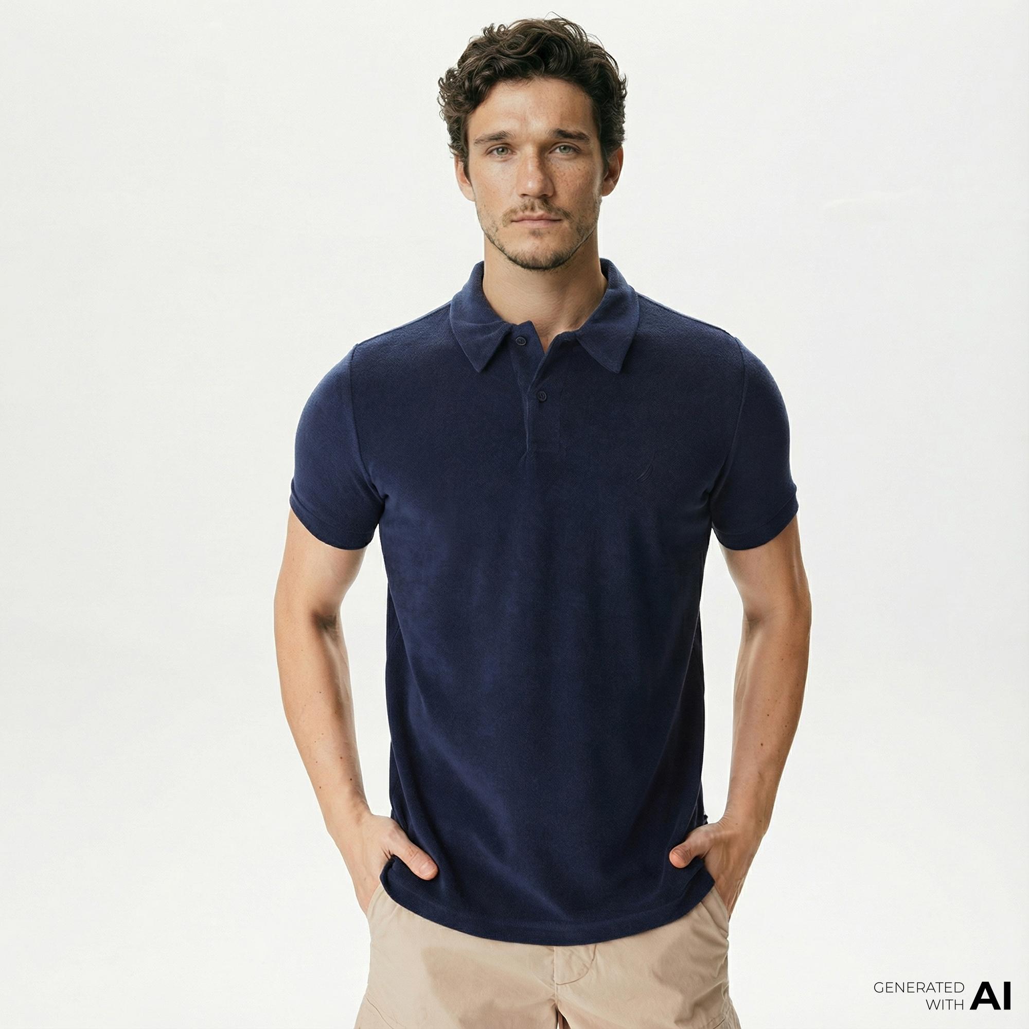 Nautica Erkek Lacivert Classic Fit Kısa Kollu Polo Yaka T-Shirt