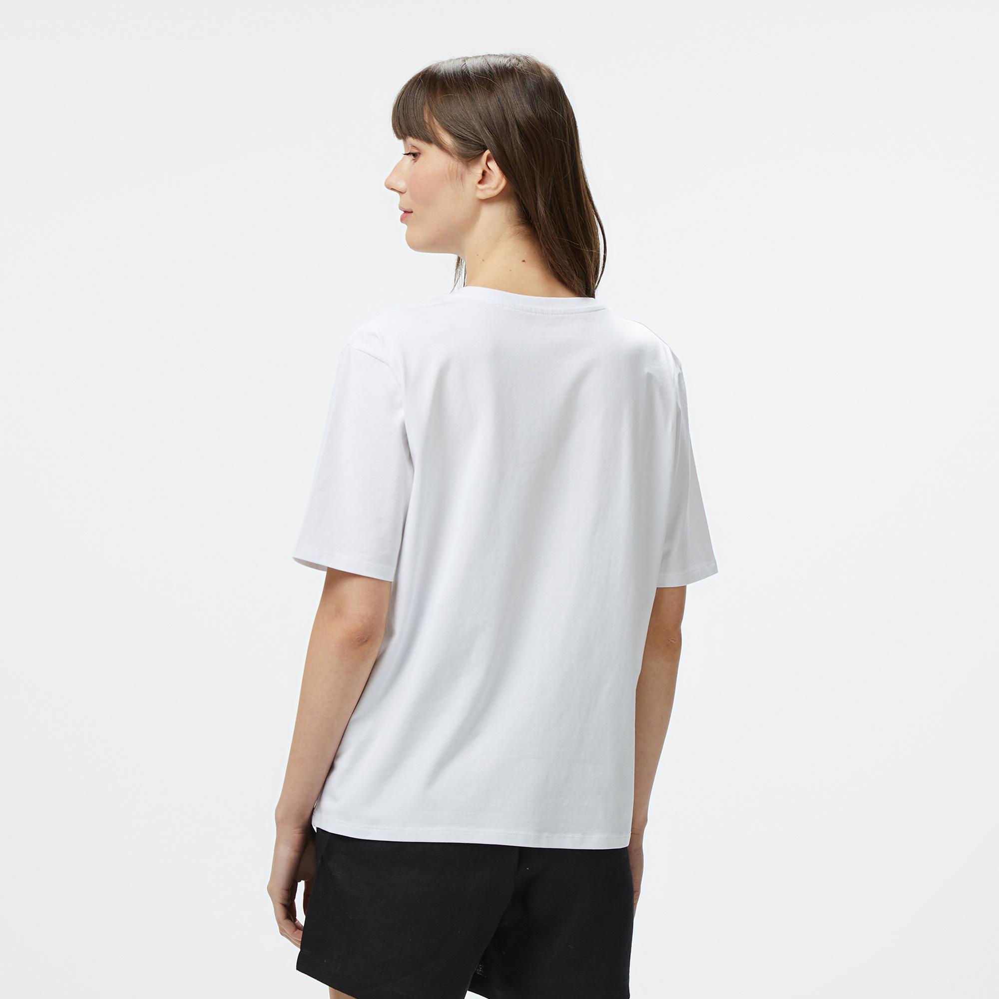 Nautica Kadın Beyaz Regular Fit Baskılı T-Shirt