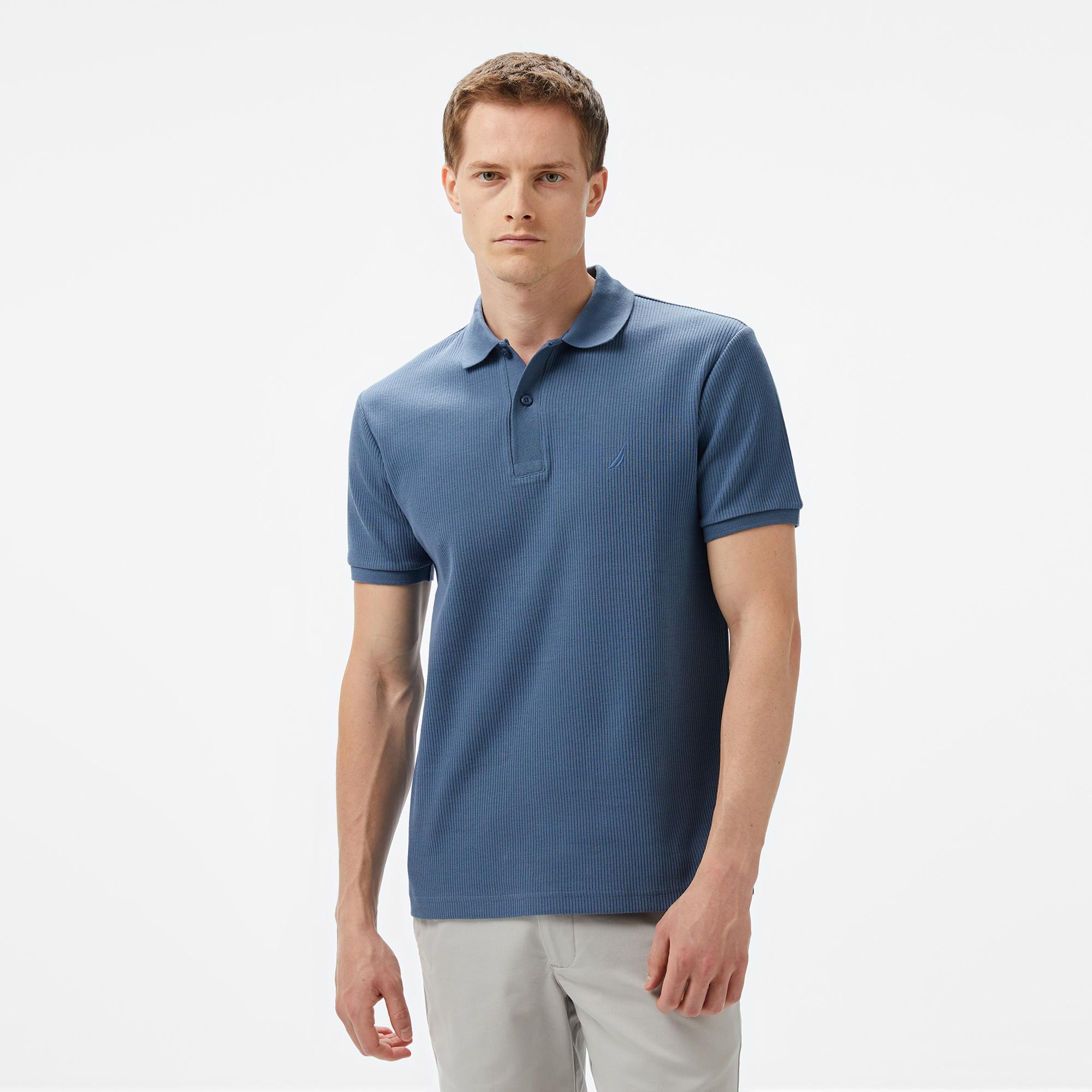 Nautica Erkek Mavi Slim Fit Polo Yaka T-Shirt
