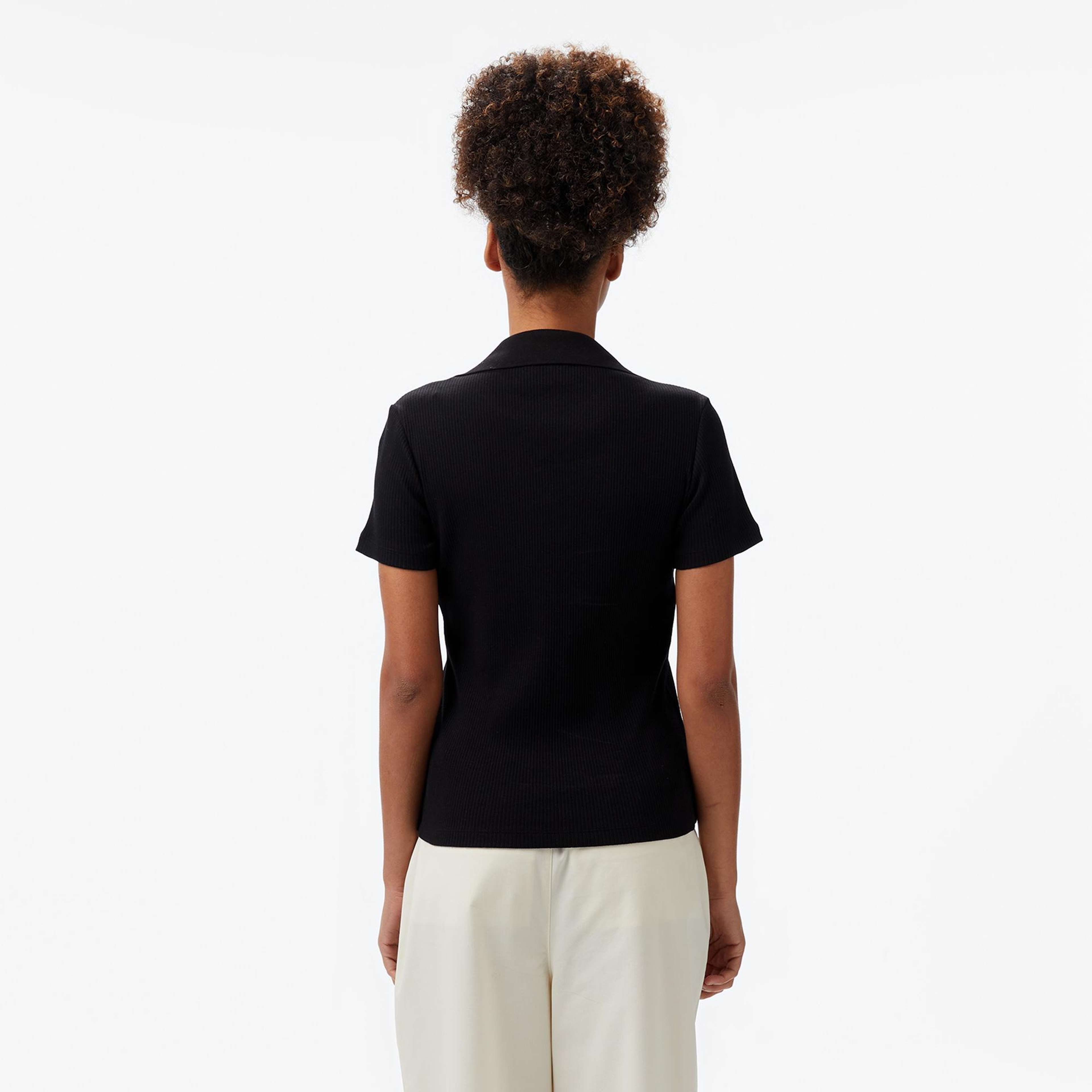 Nautica Kadın Siyah Slim Fit Polo Yaka T-Shirt