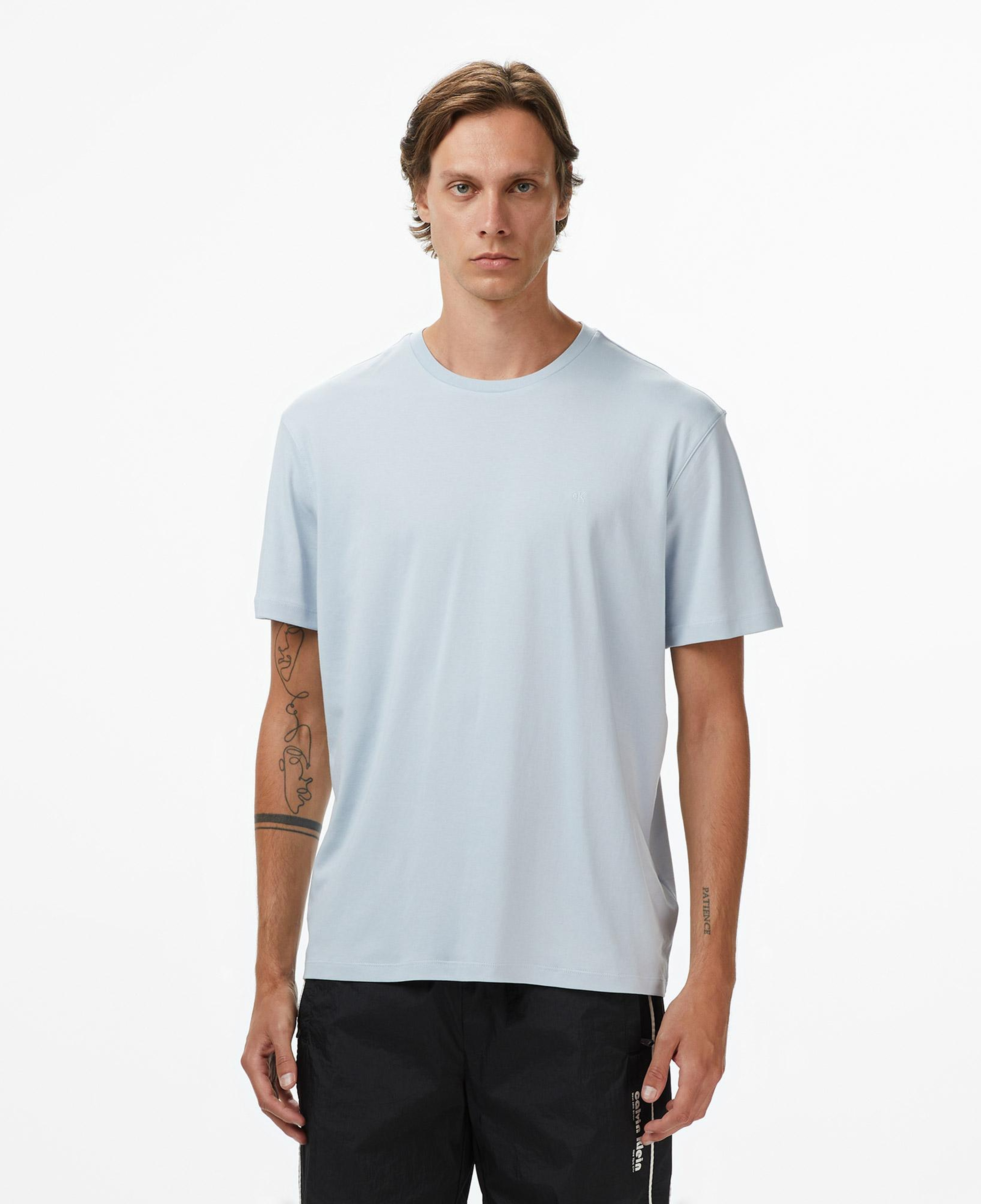 Calvin Klein Supima Chest Crewneck Erkek Mavi T-Shirt