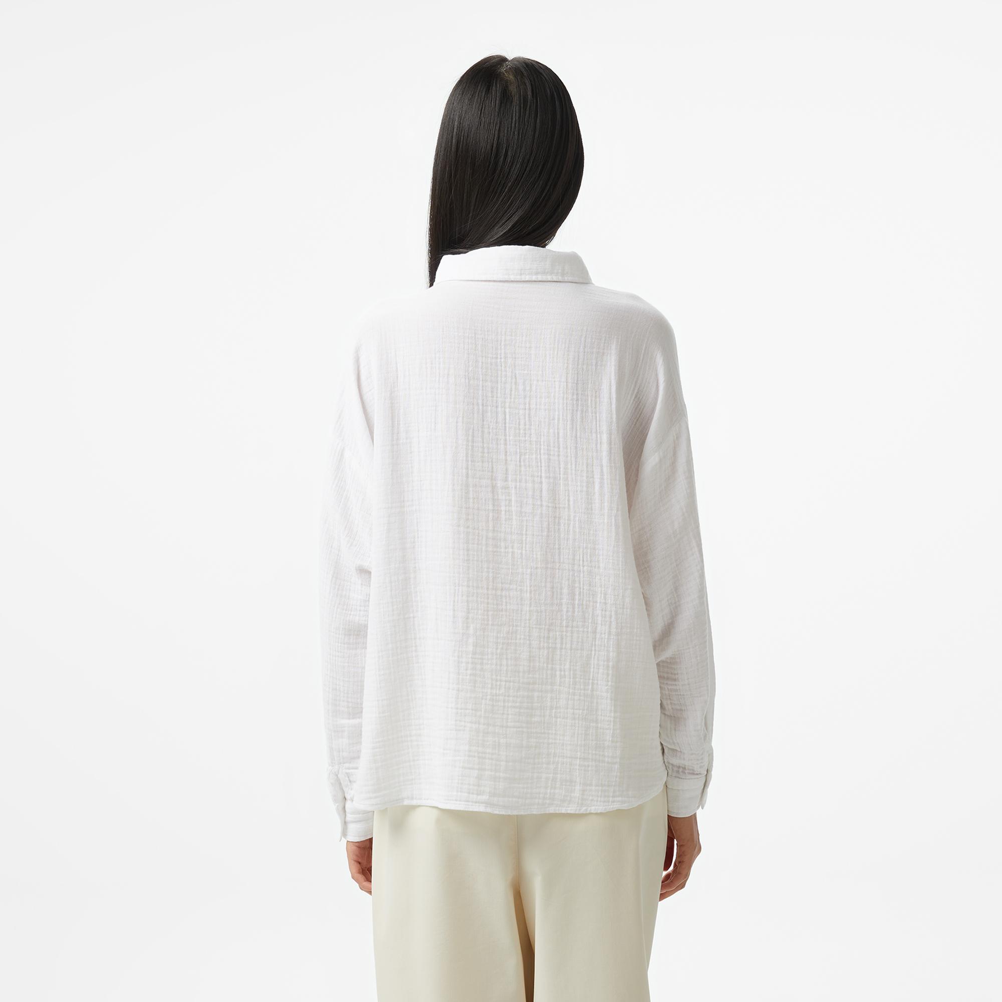 Nautica Kadın Beyaz Oversize Fit Gömlek