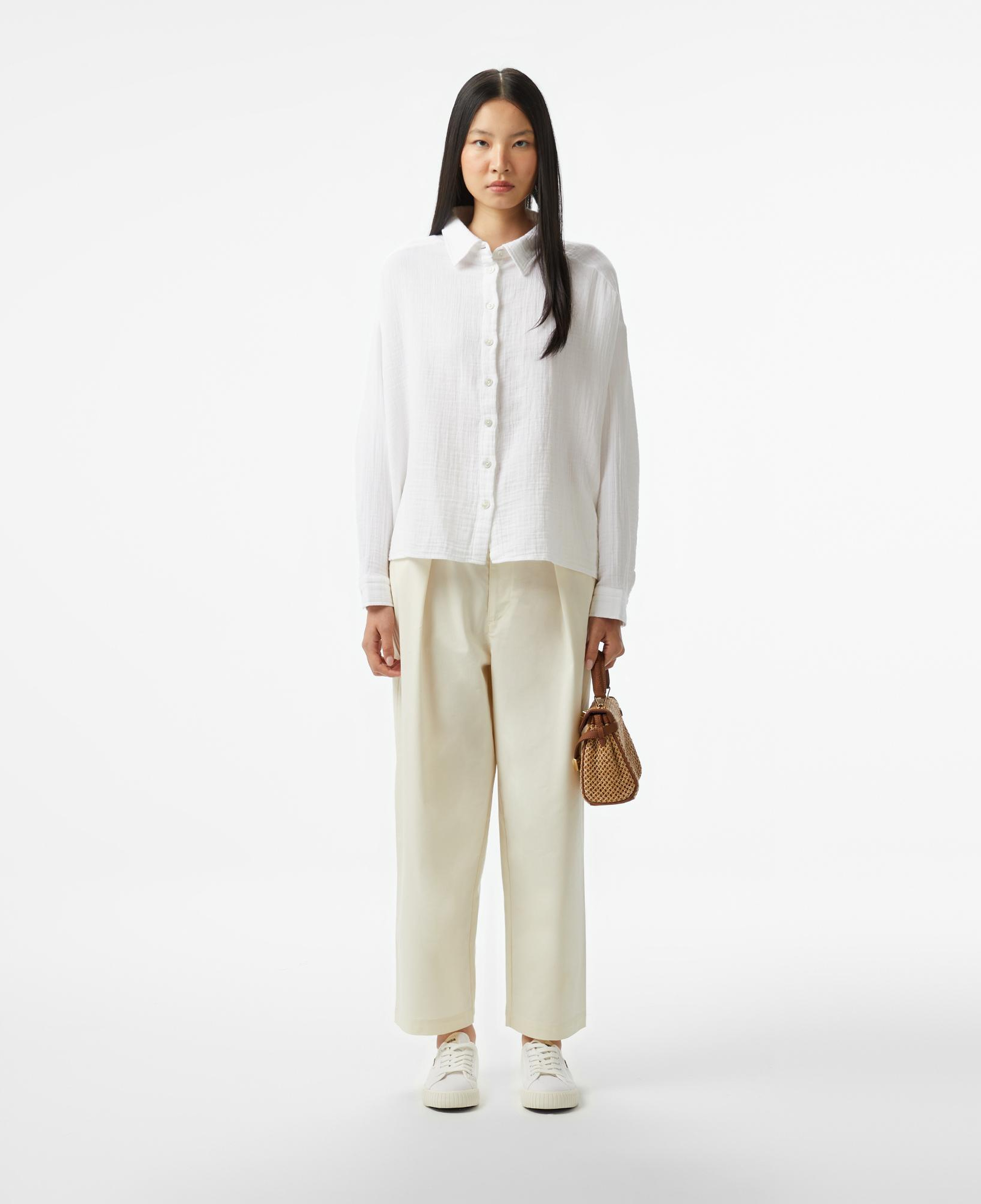 Nautica Kadın Beyaz Oversize Fit Gömlek