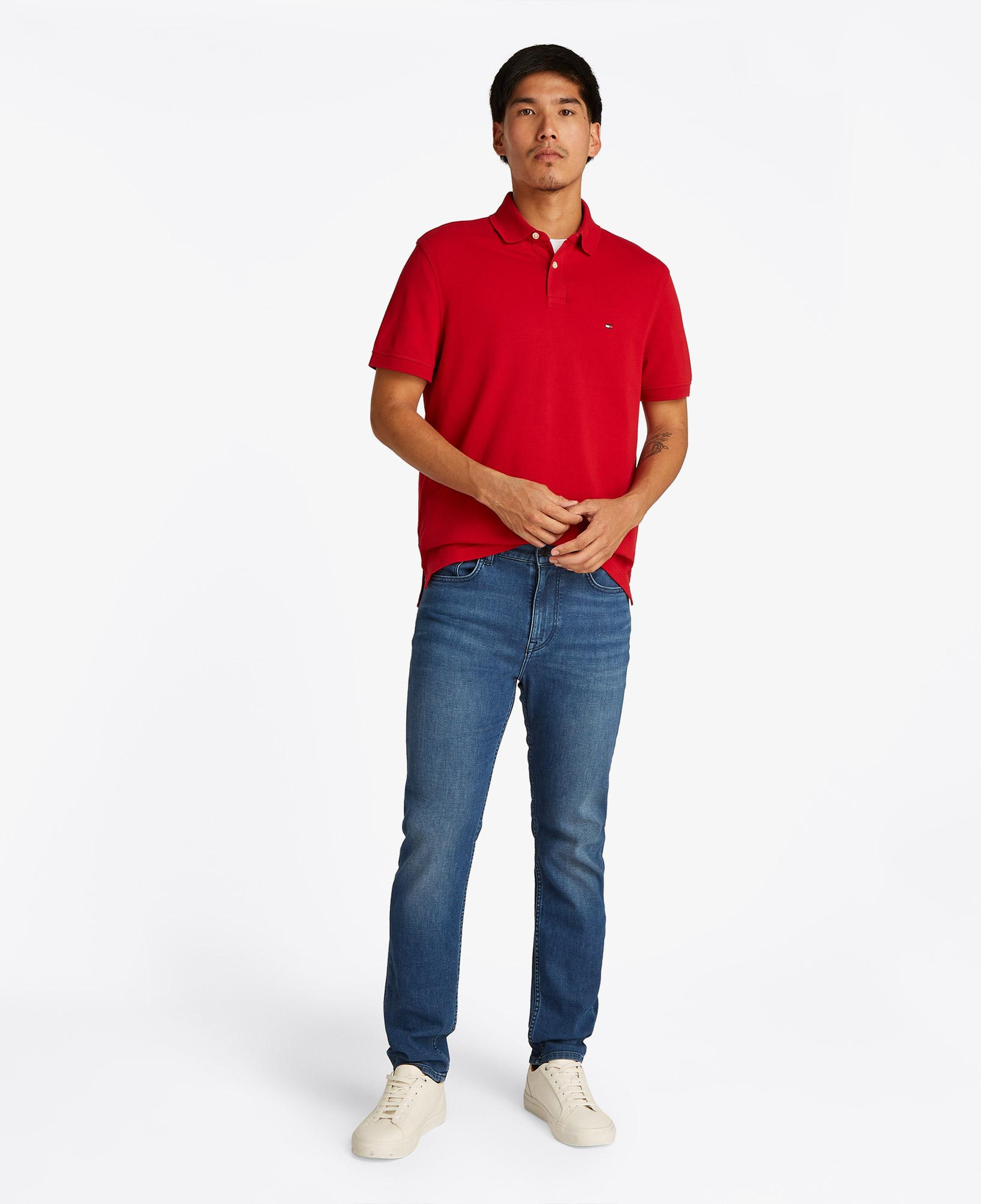 Tommy Hilfiger Nos Erkek Kırmızı Polo Yaka T-Shirt