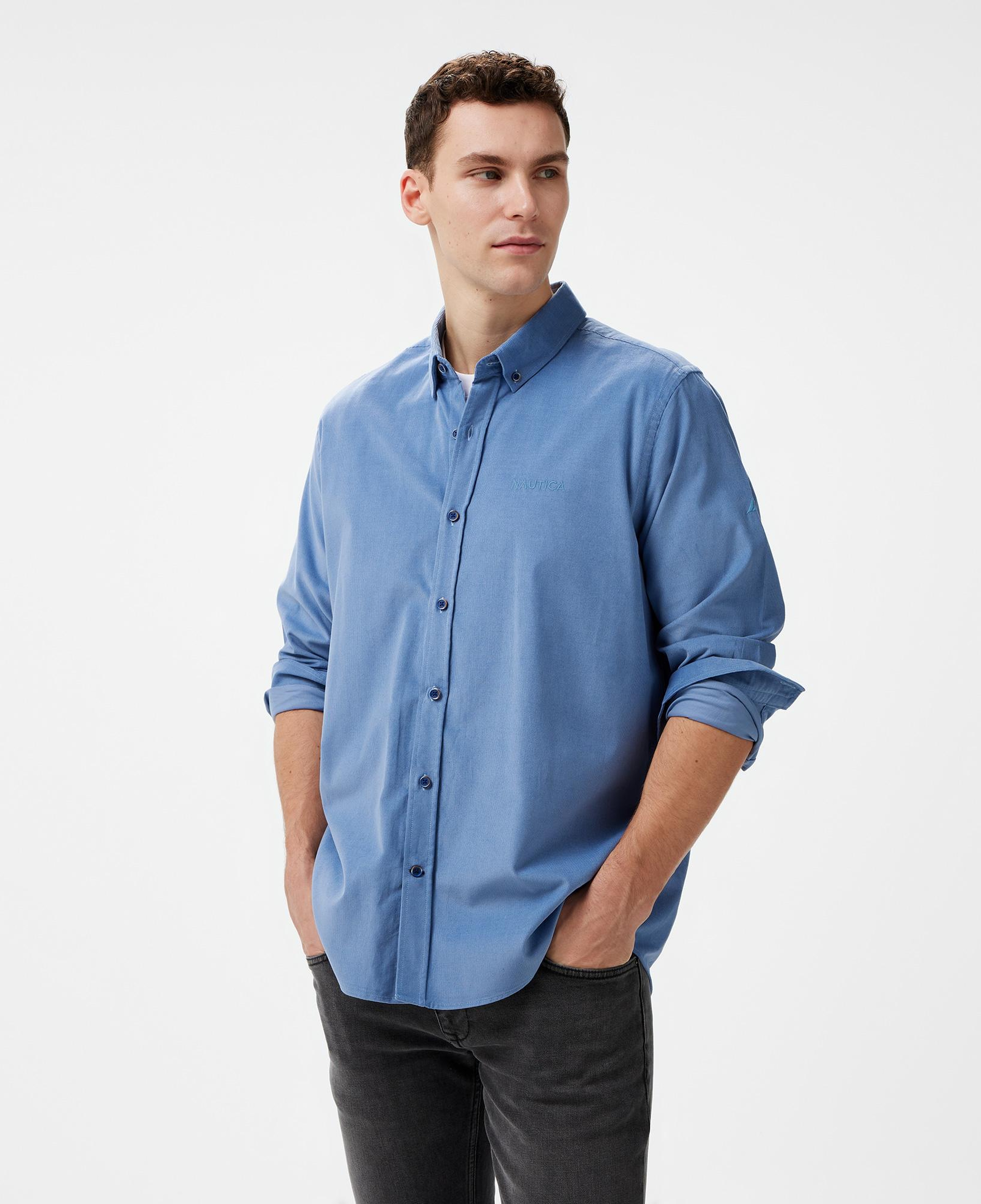 Nautica Erkek Mavi Classic Fit Gömlek