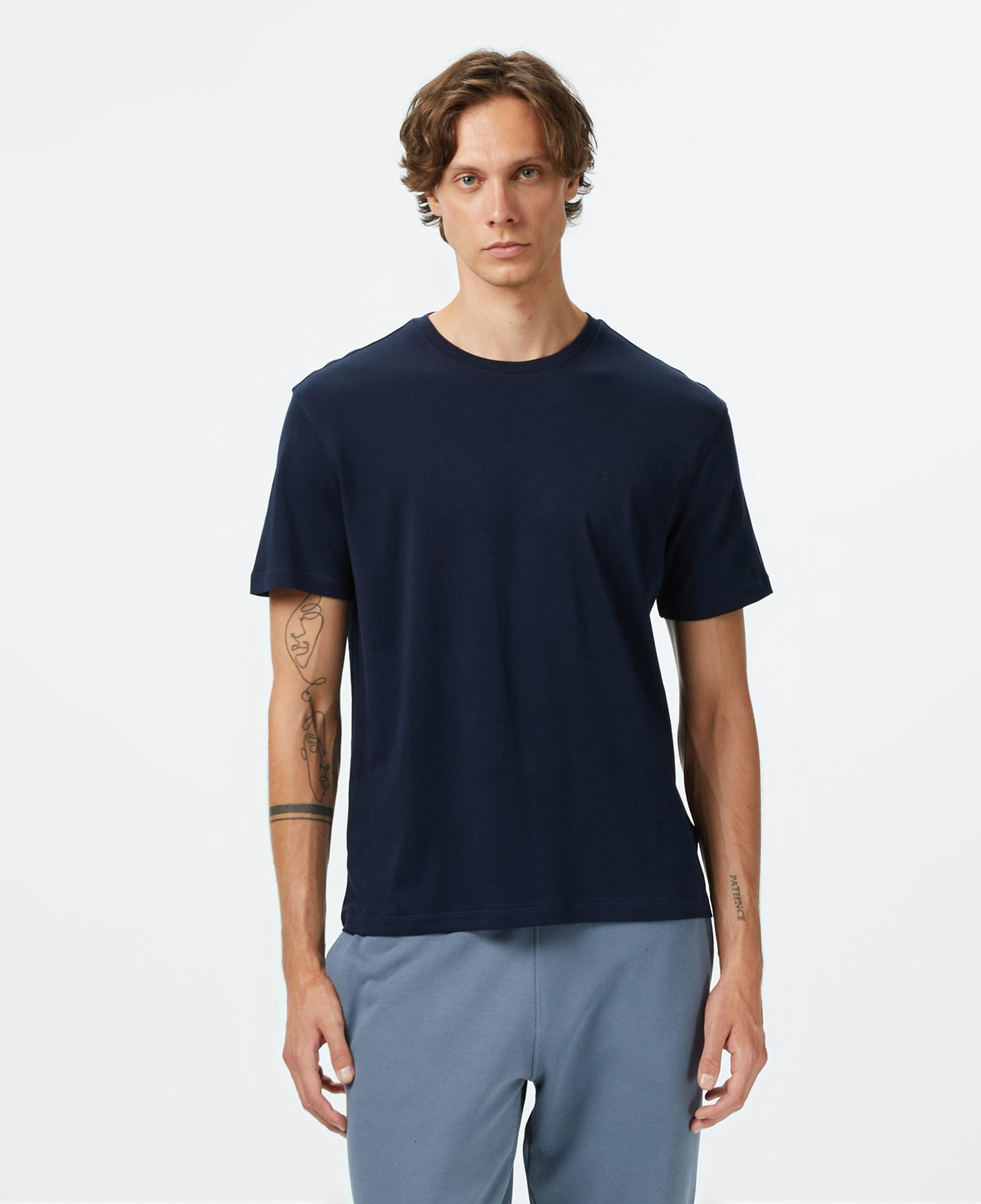 Calvin Klein Supima Chest Erkek Lacivert T-Shirt