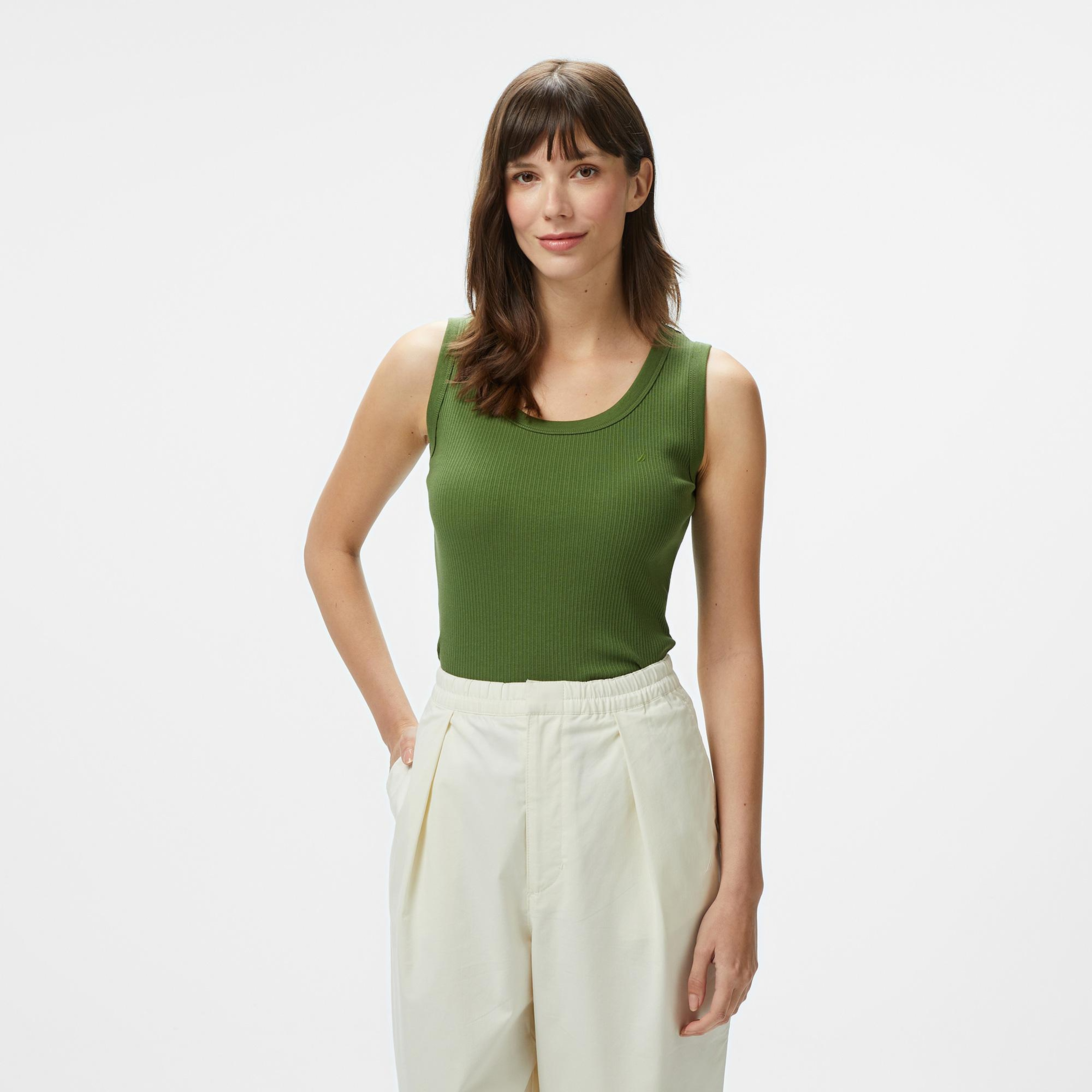 Nautica Kadın Yeşil Slim Fit T-Shirt