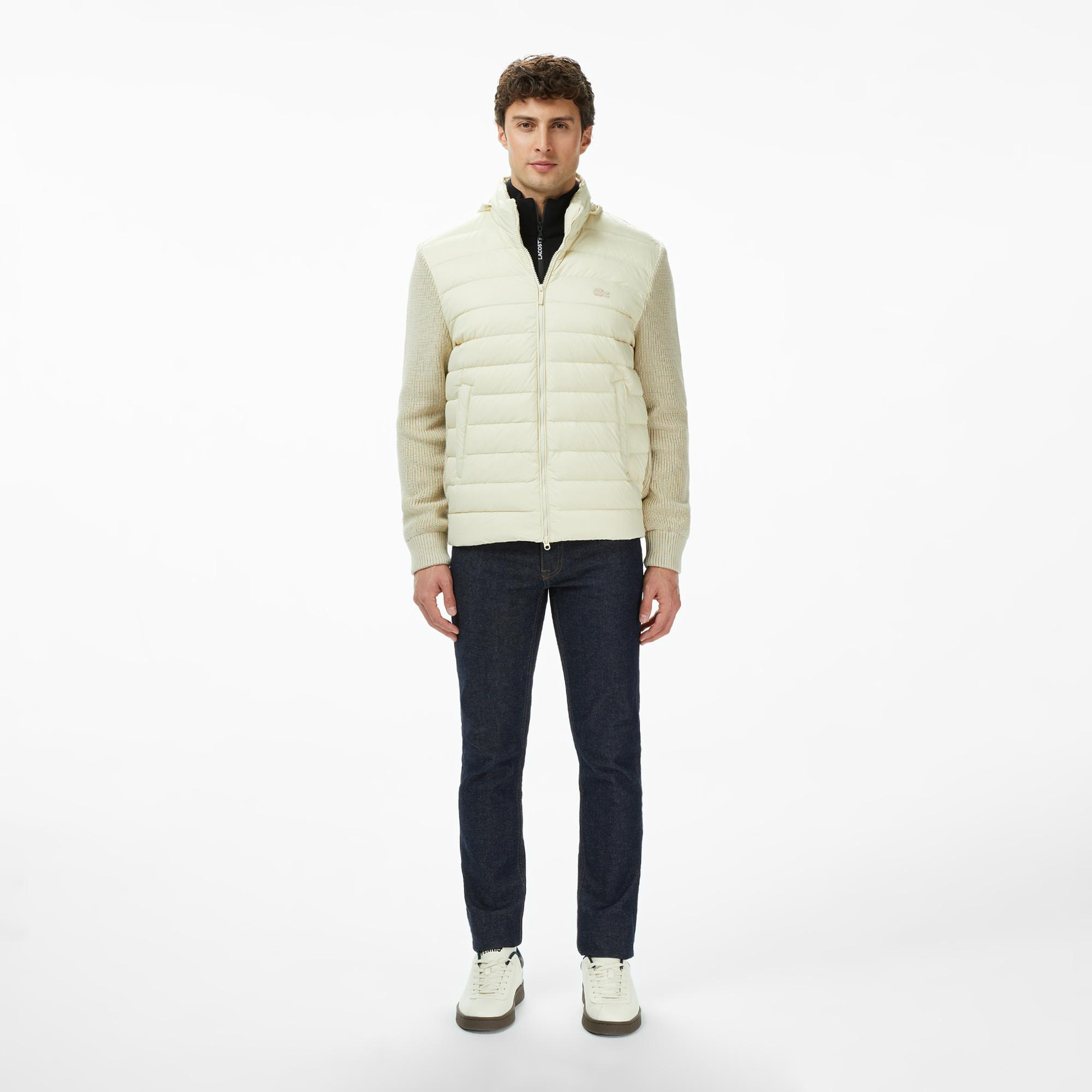 Lacoste Erkek Regular Fit Kapüşonlu Açık Kahverengi Mont