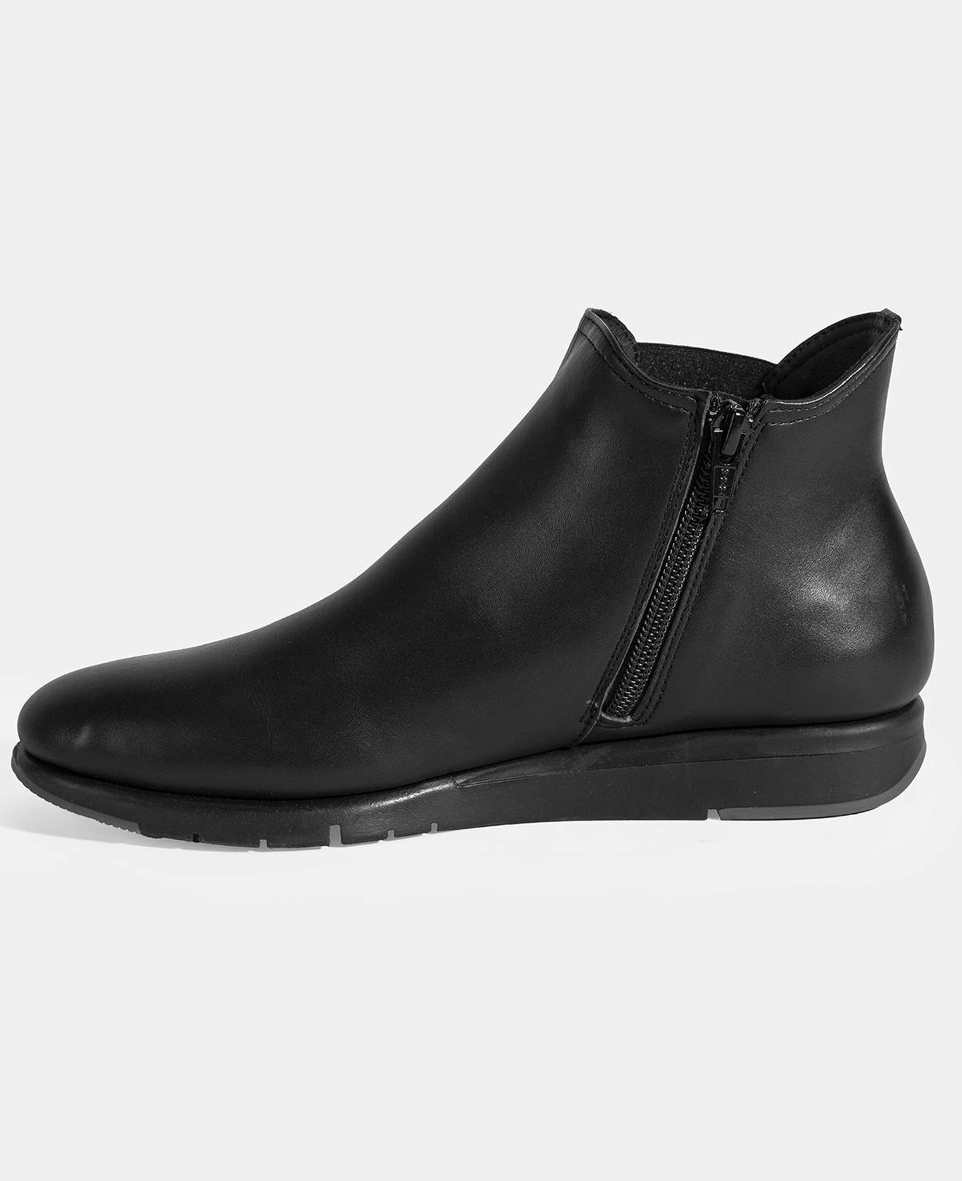 Kadın Siyah Fermuarlı DesaComfort Deri Bot