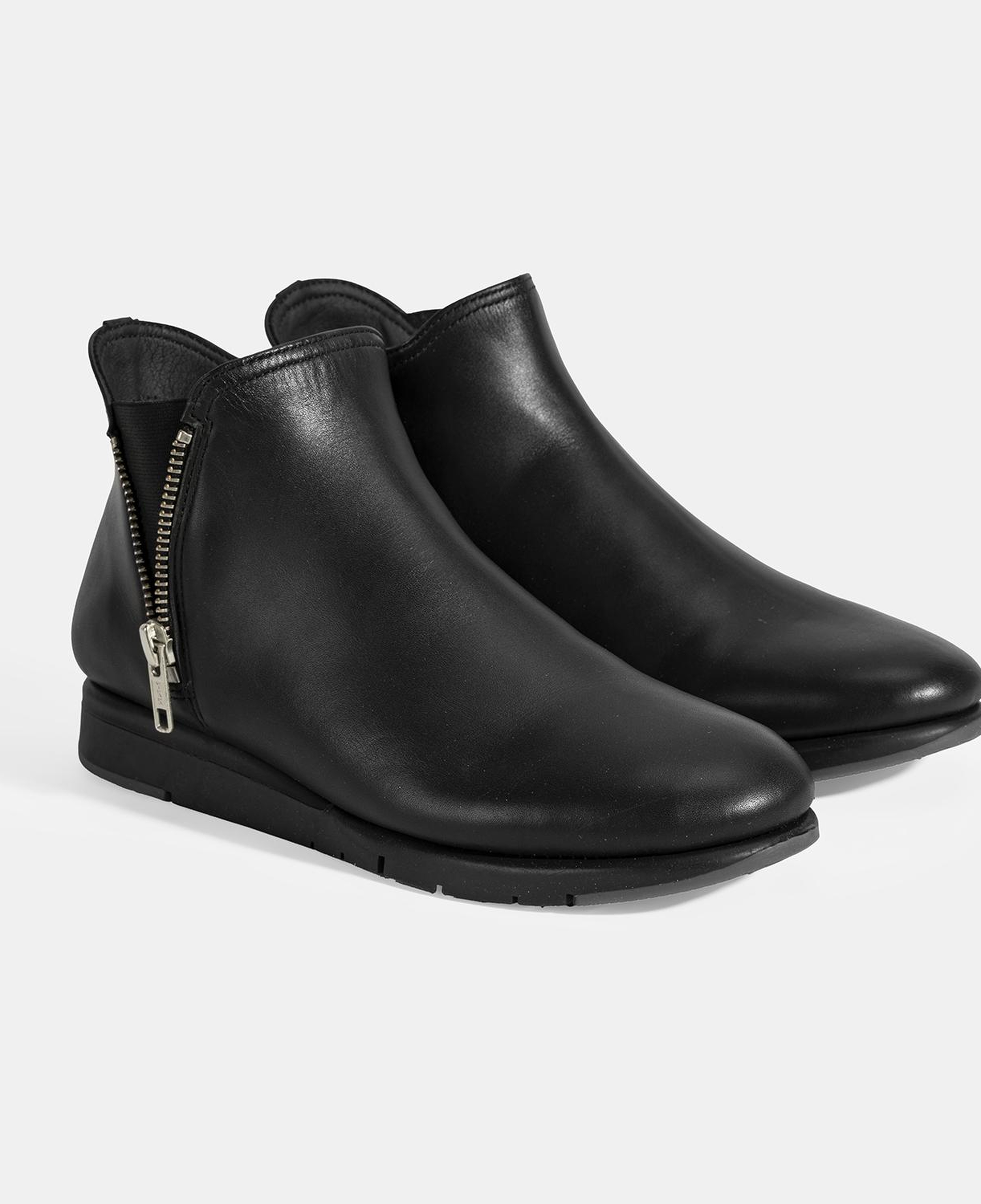 Kadın Siyah Fermuarlı DesaComfort Deri Bot