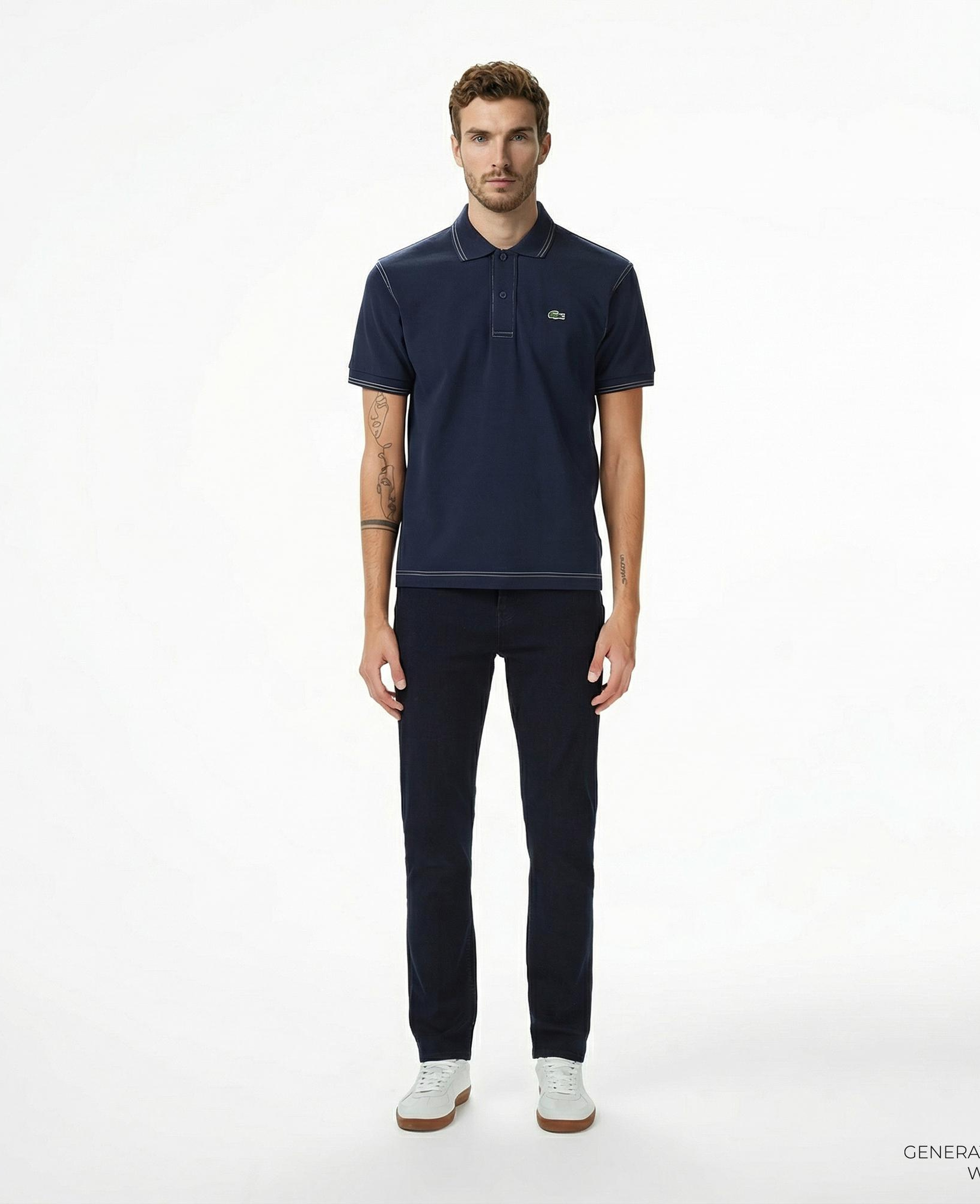 Lacoste Erkek Slim Fit Koyu Mavi Jean Pantolon