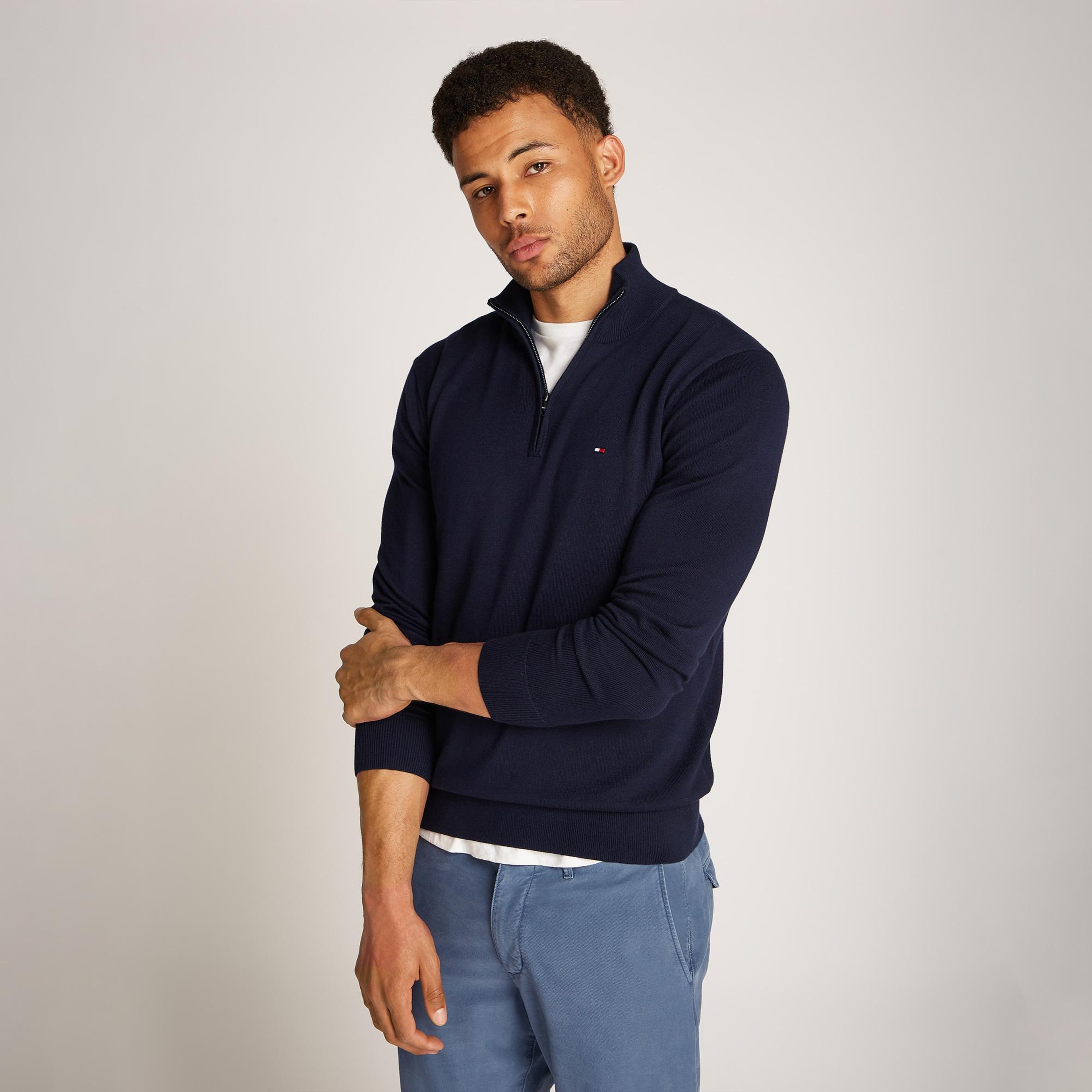 Tommy Hilfiger Erkek Triko Lacivert Kazak