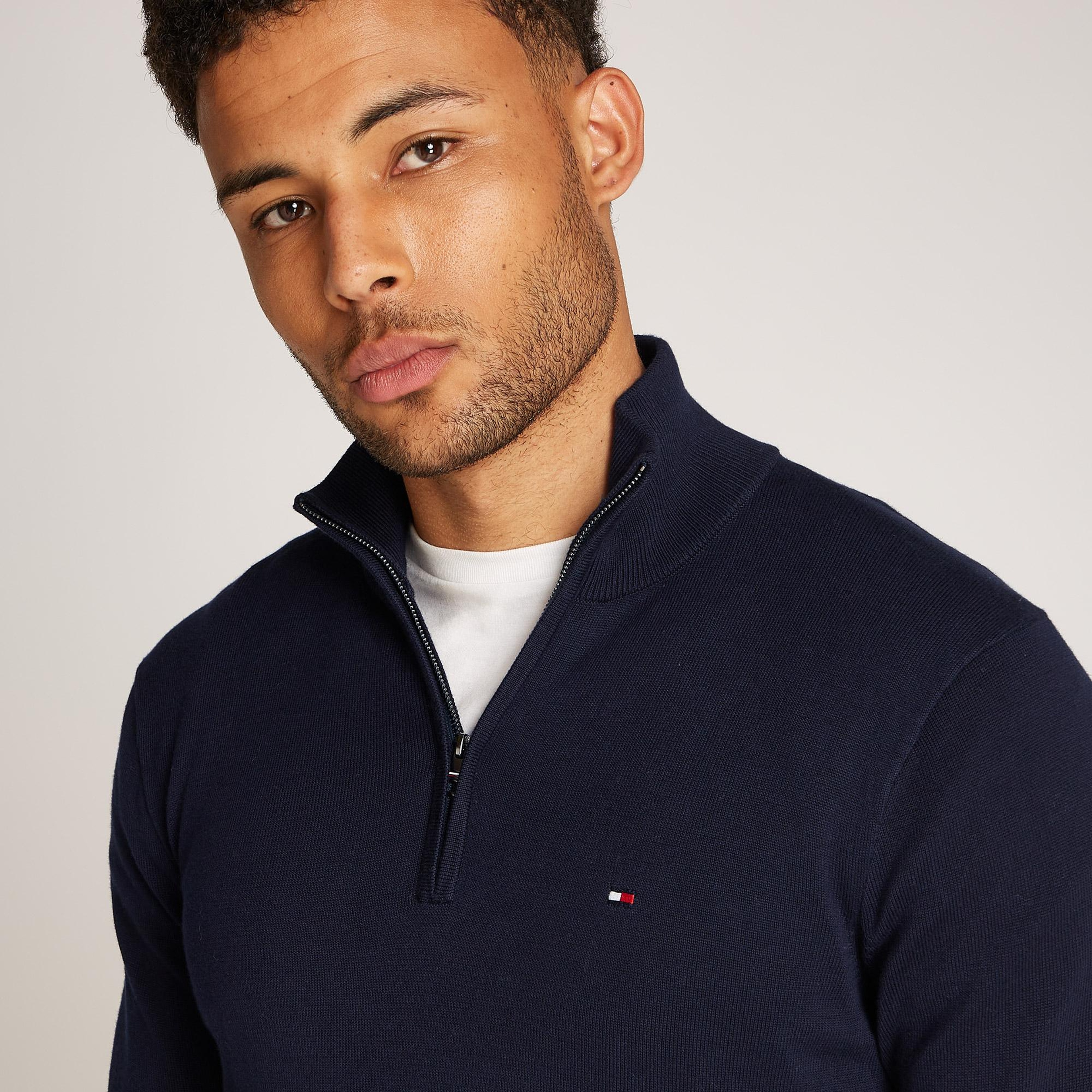 Tommy Hilfiger Erkek Triko Lacivert Kazak