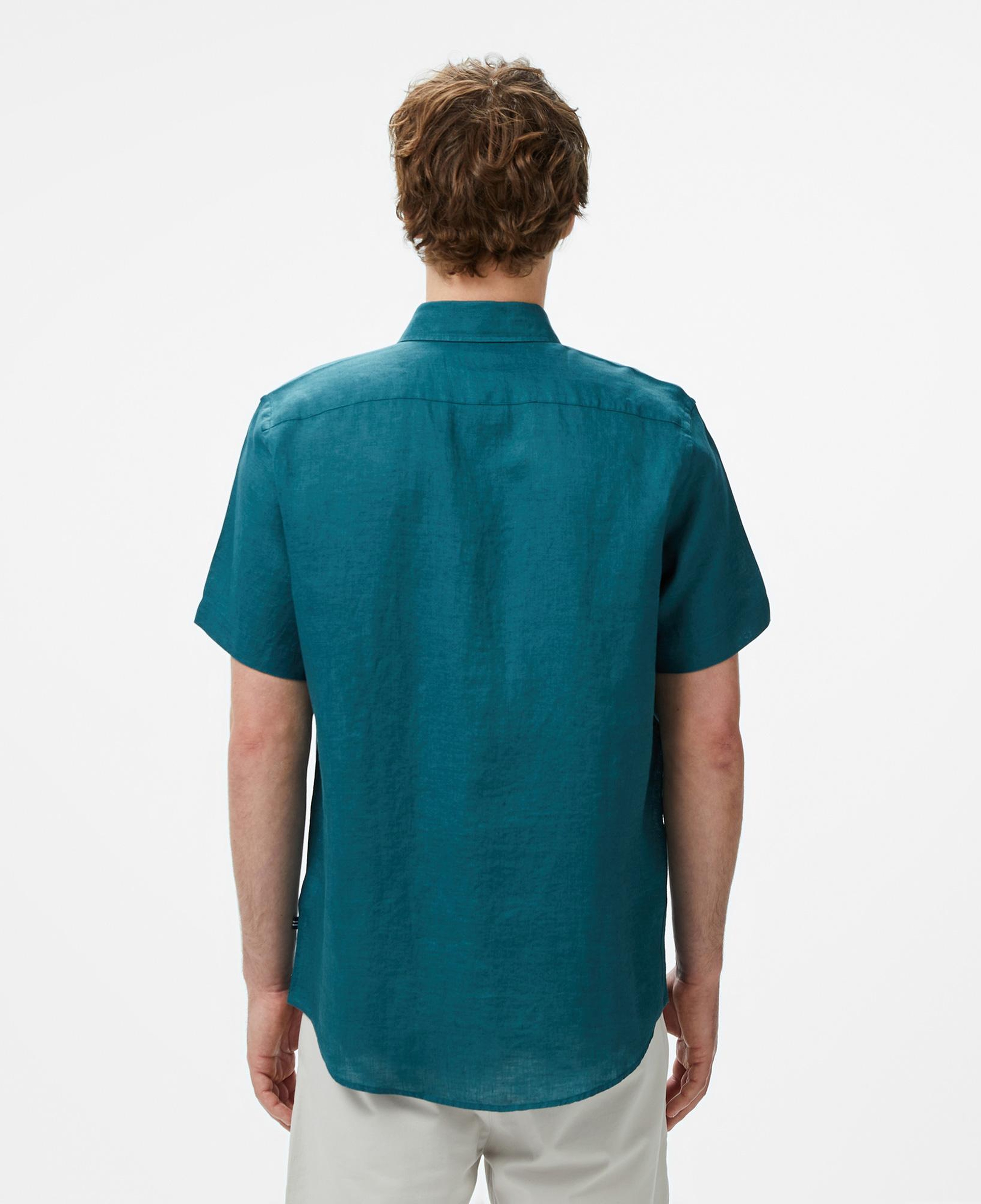 Nautica Erkek Yeşil Classic Fit Keten Gömlek