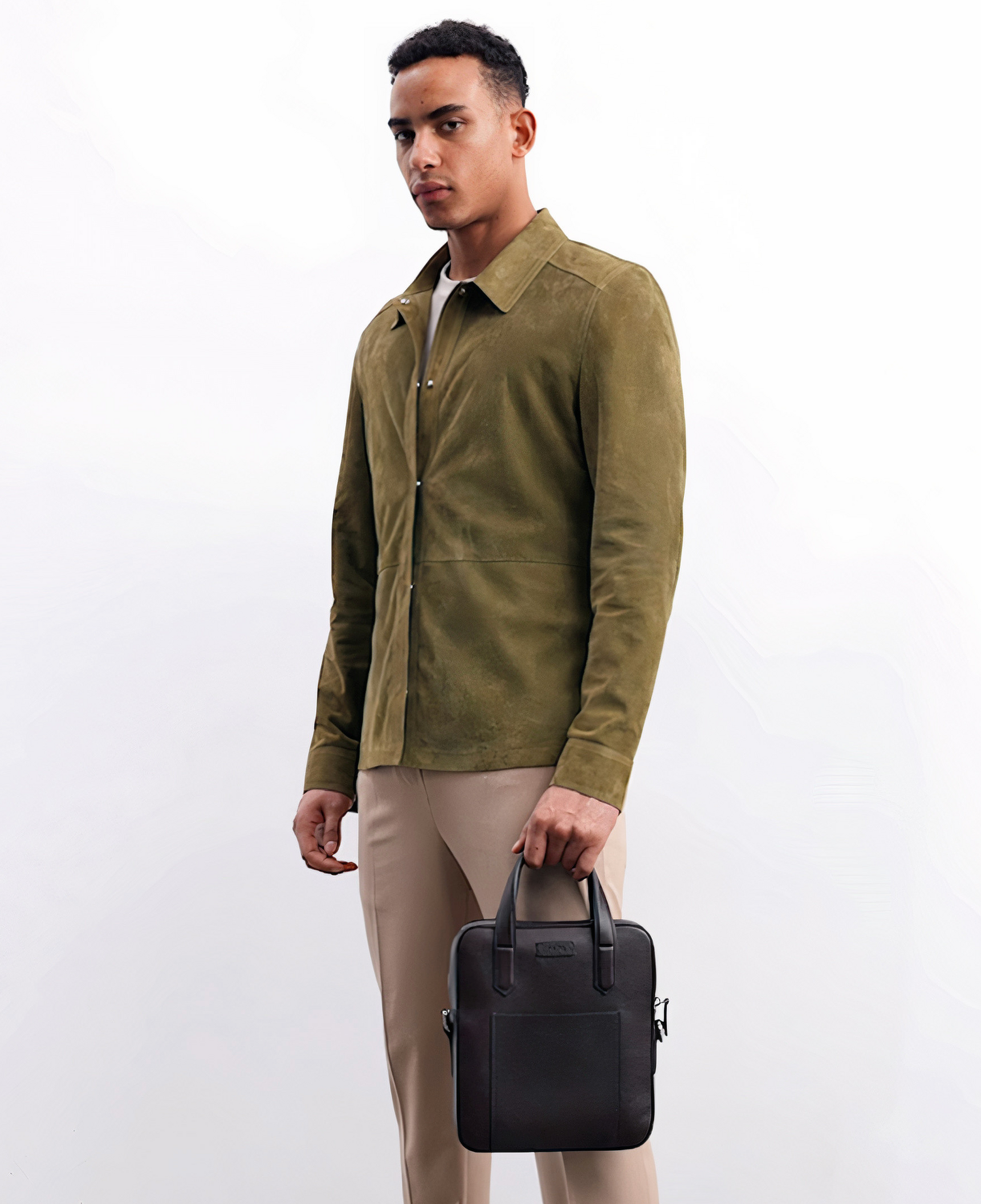 Osvaldo Yeşil Erkek Süet Gömlek