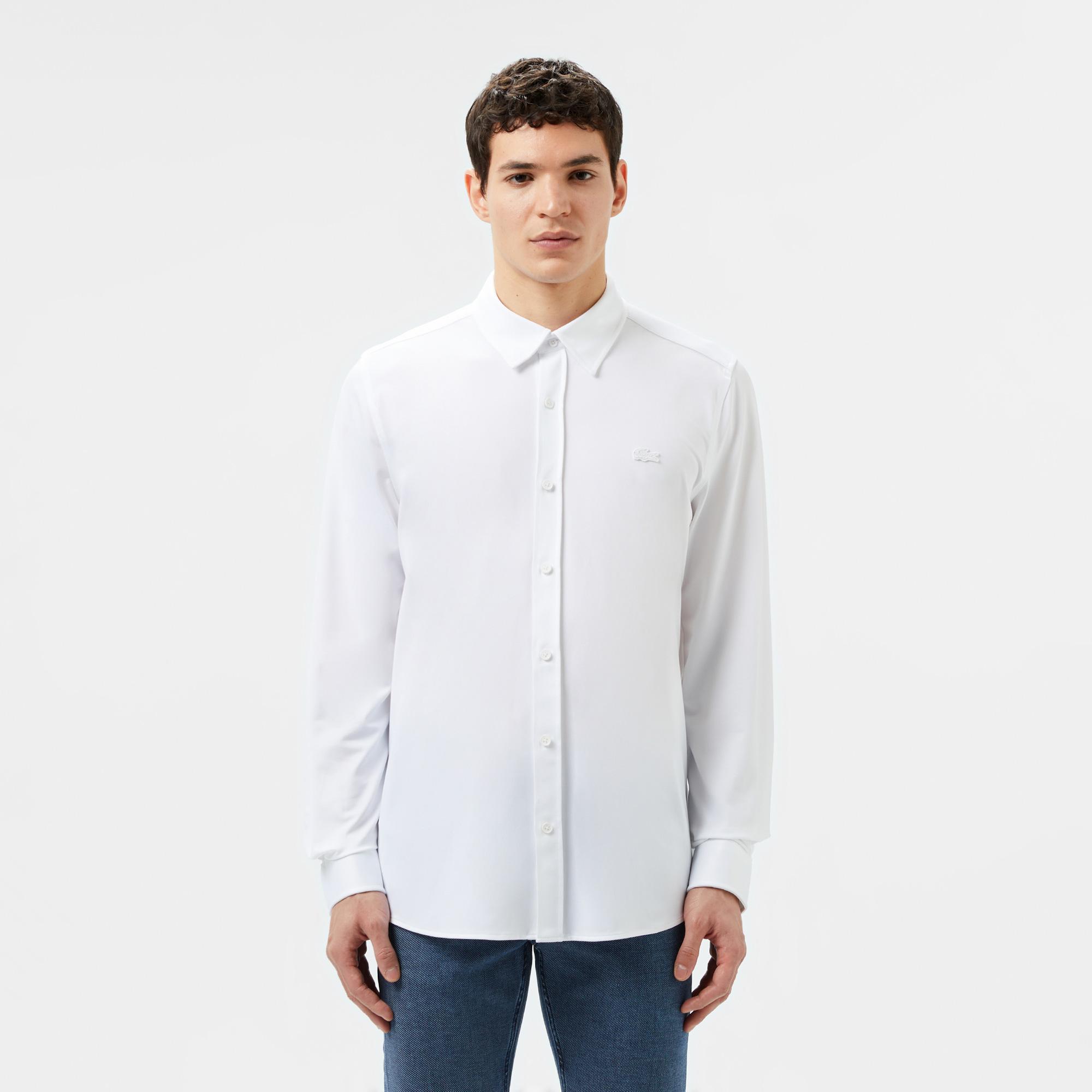 Lacoste Erkek Slim Fit Beyaz Gömlek