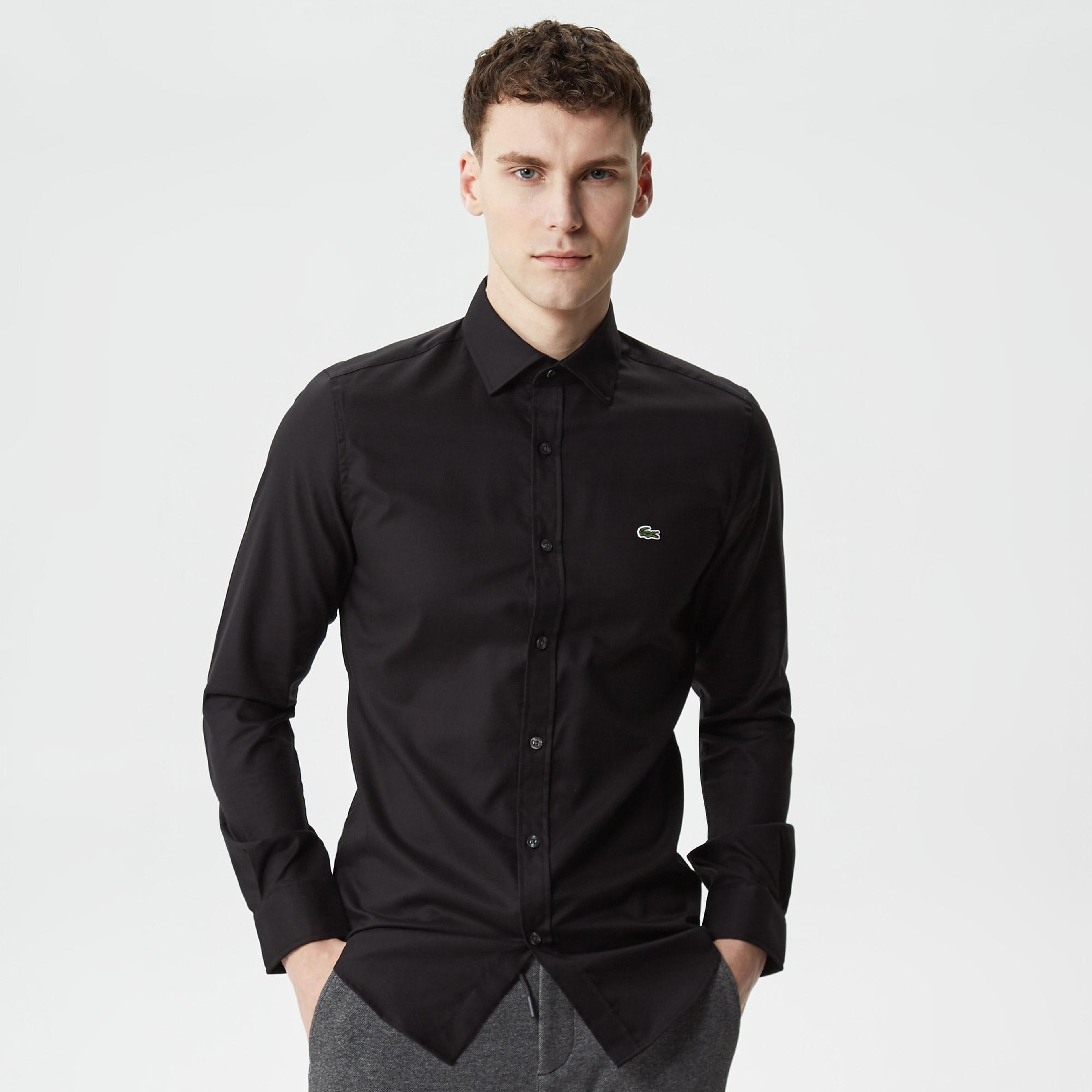 Lacoste Erkek Slim Fit Siyah Gömlek