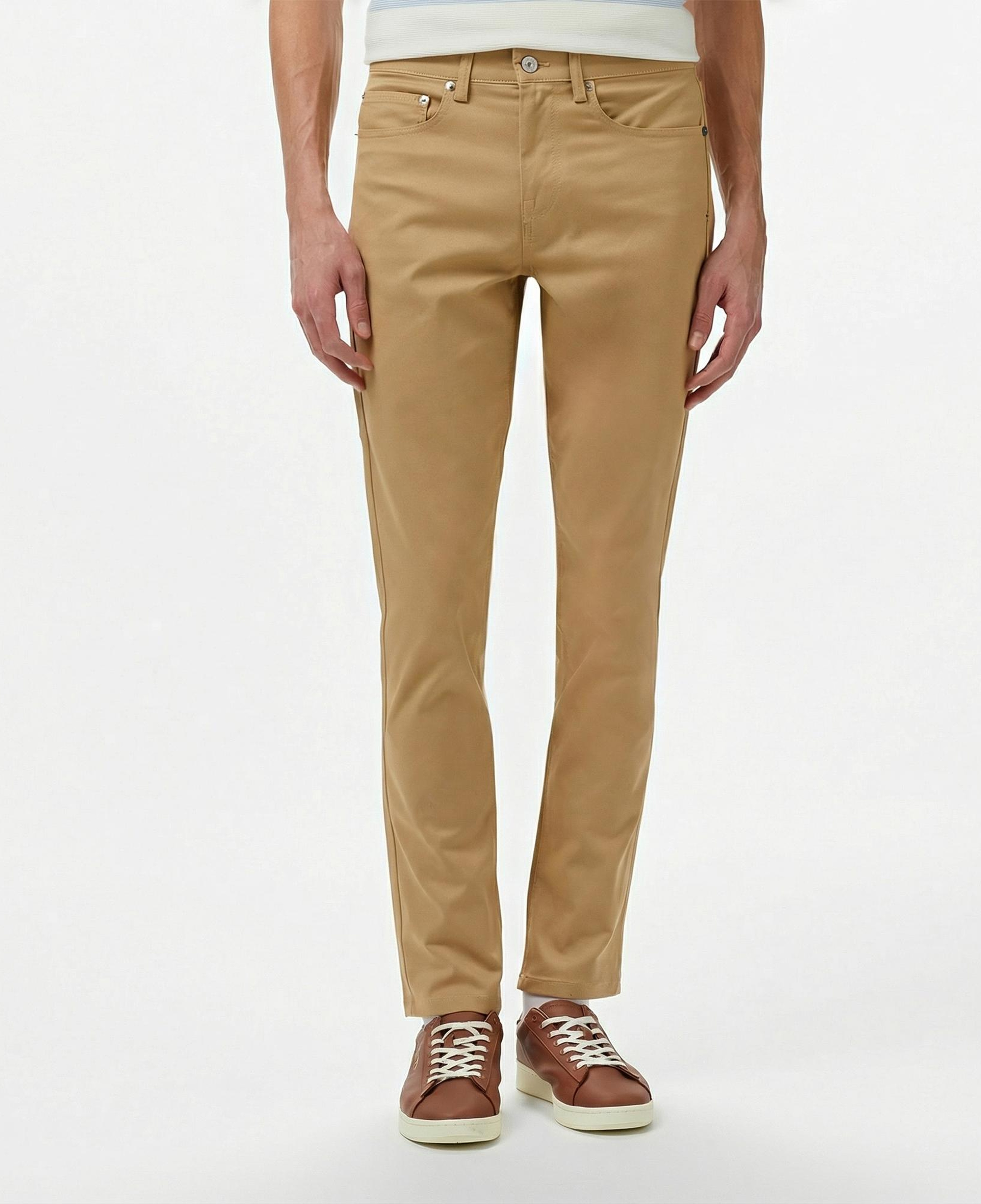 Lacoste Erkek Slim Fit Bej Jean Pantolon