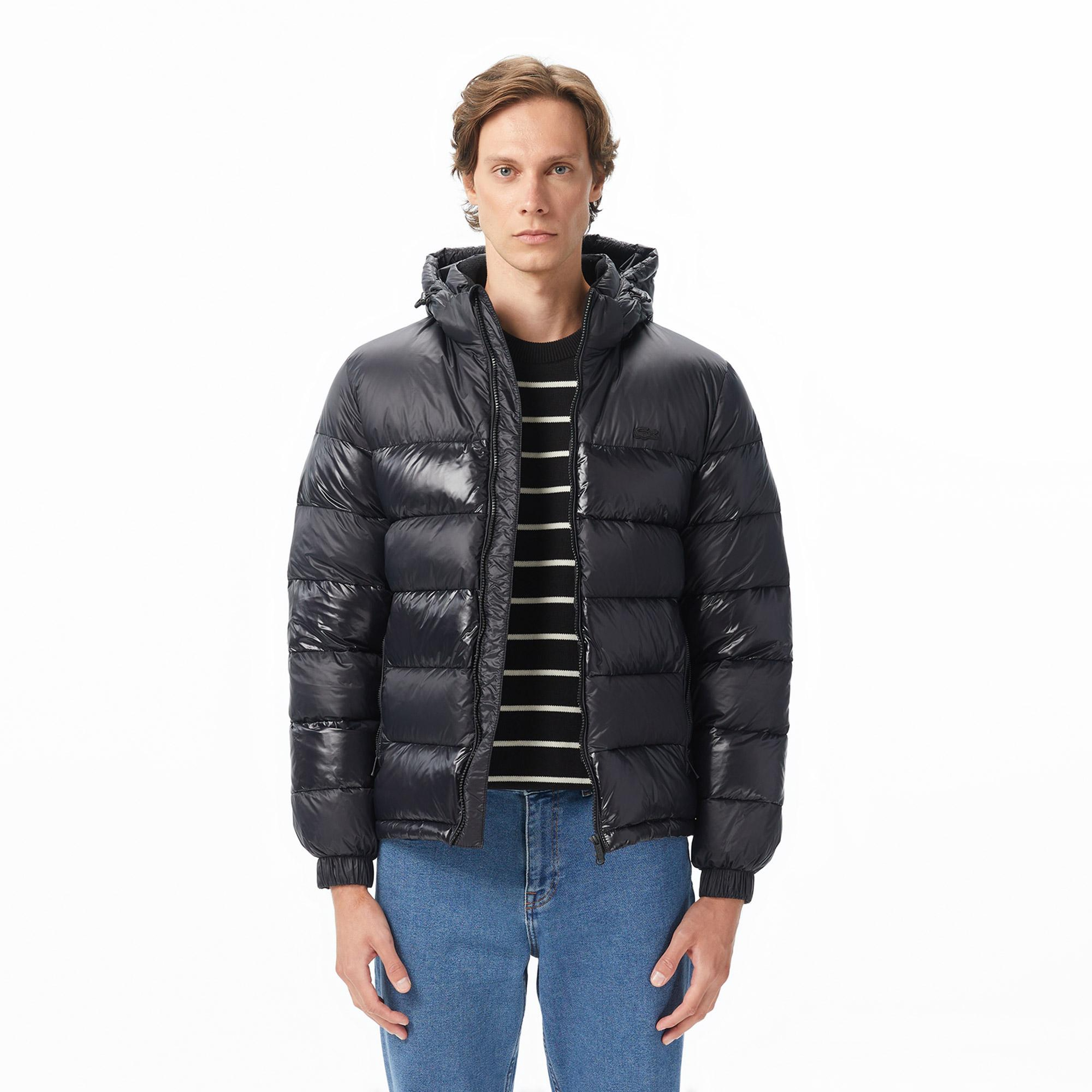 Lacoste Erkek Kapüşonlu Siyah Mont