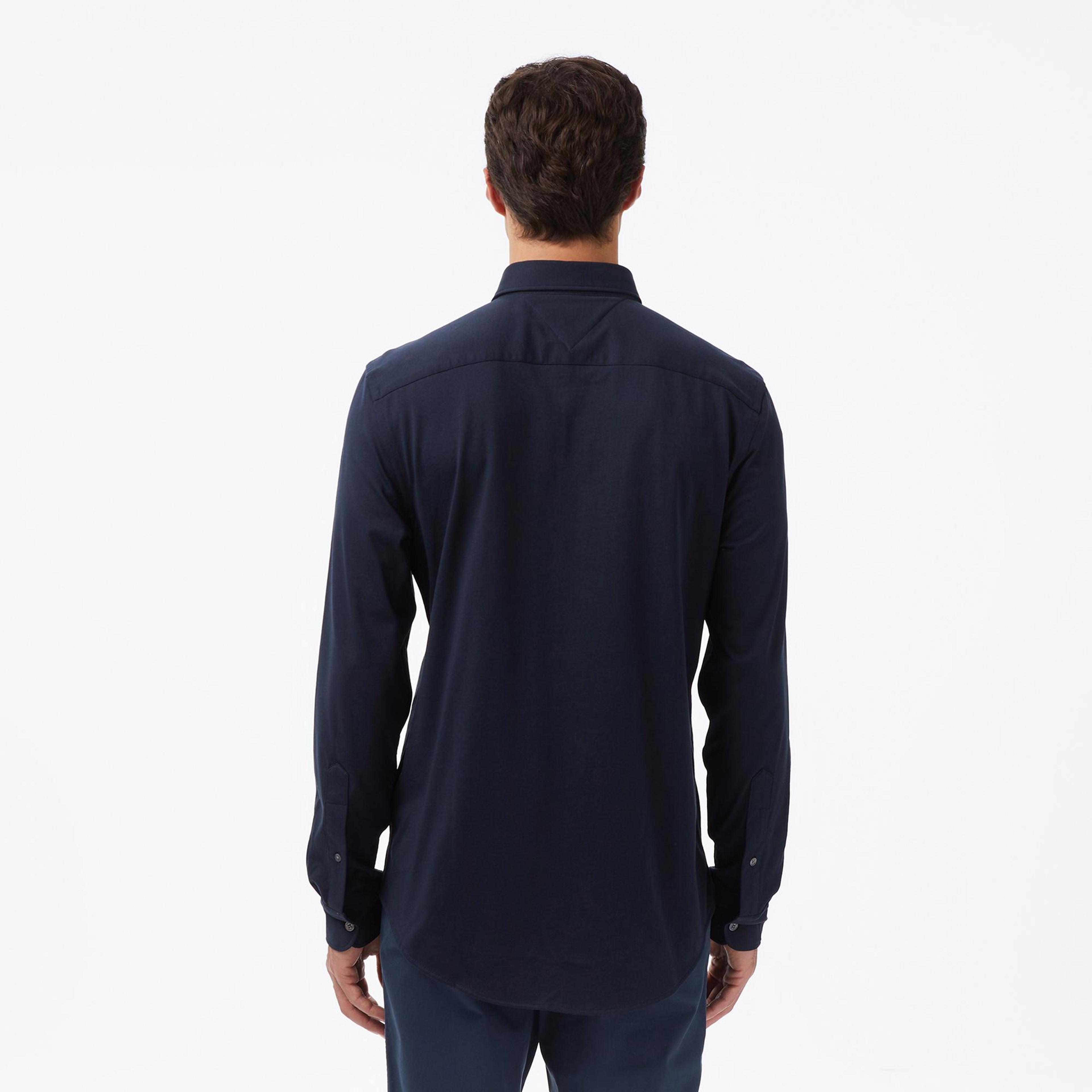 Tommy Hilfiger Performance Knit Solid Erkek Lacivert Gömlek