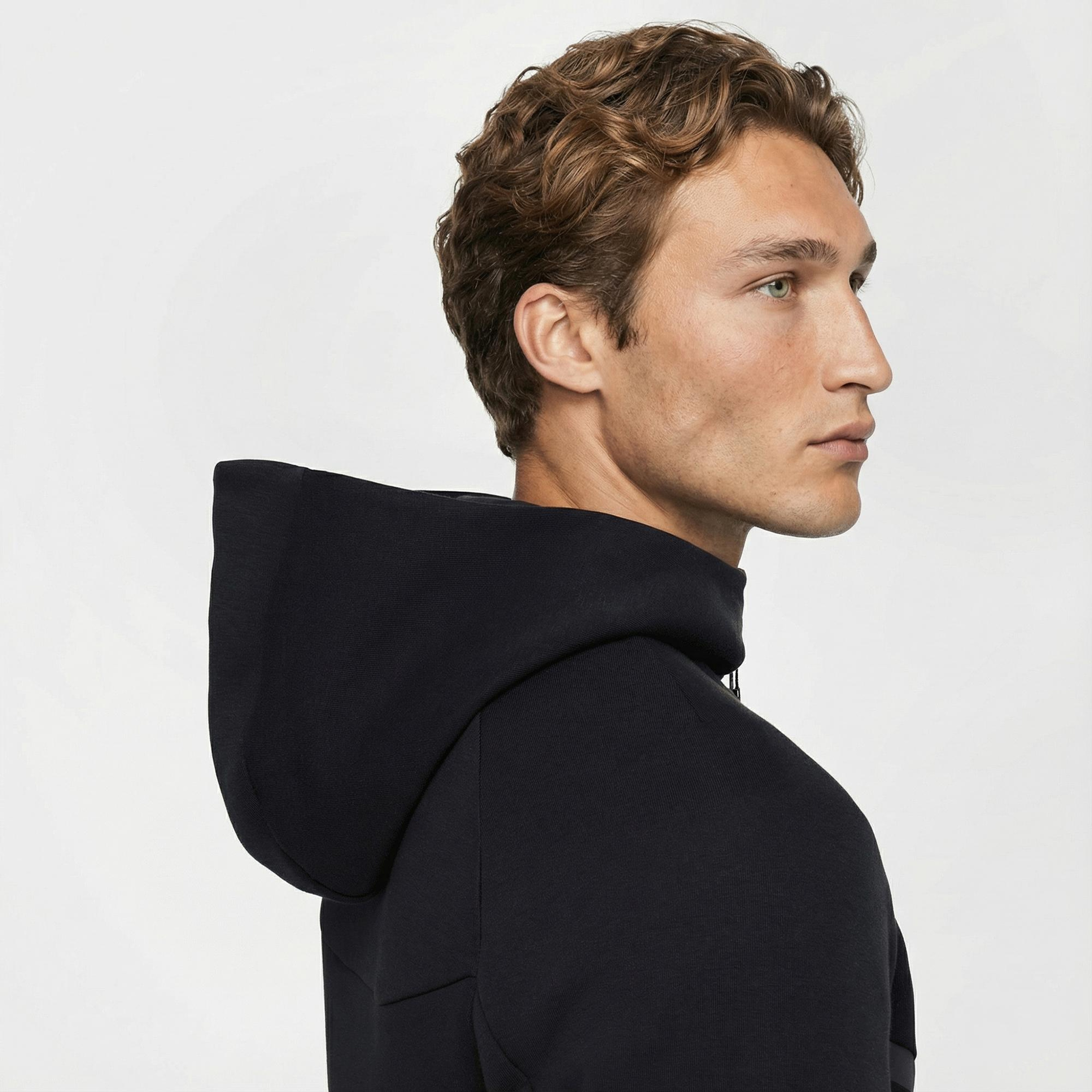 Nike Tech Fleece Erkek Siyah Kapüşonlu Hoodie