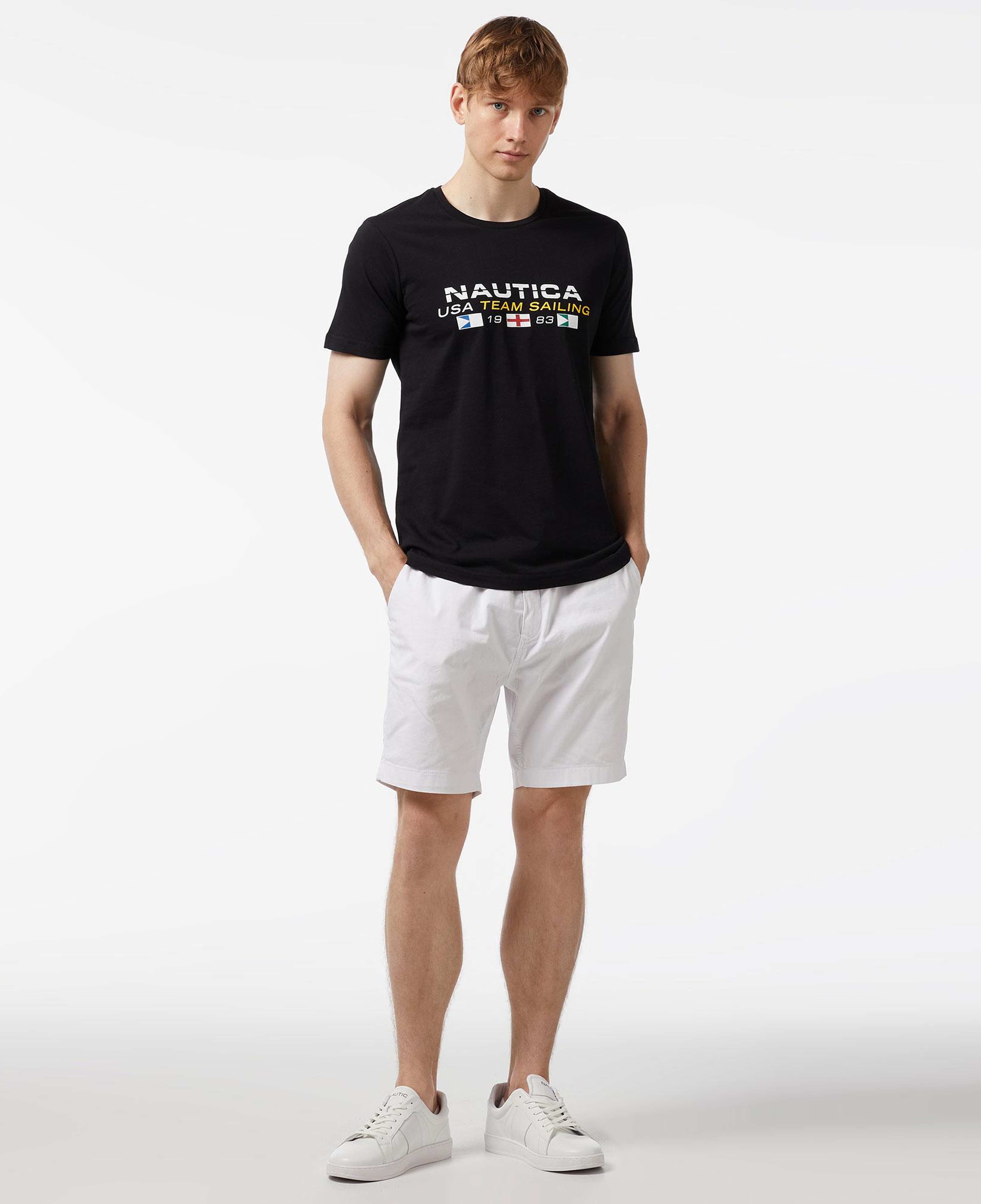 Nautica Erkek Siyah Standart Fit Kısa Kollu Baskılı T-Shirt