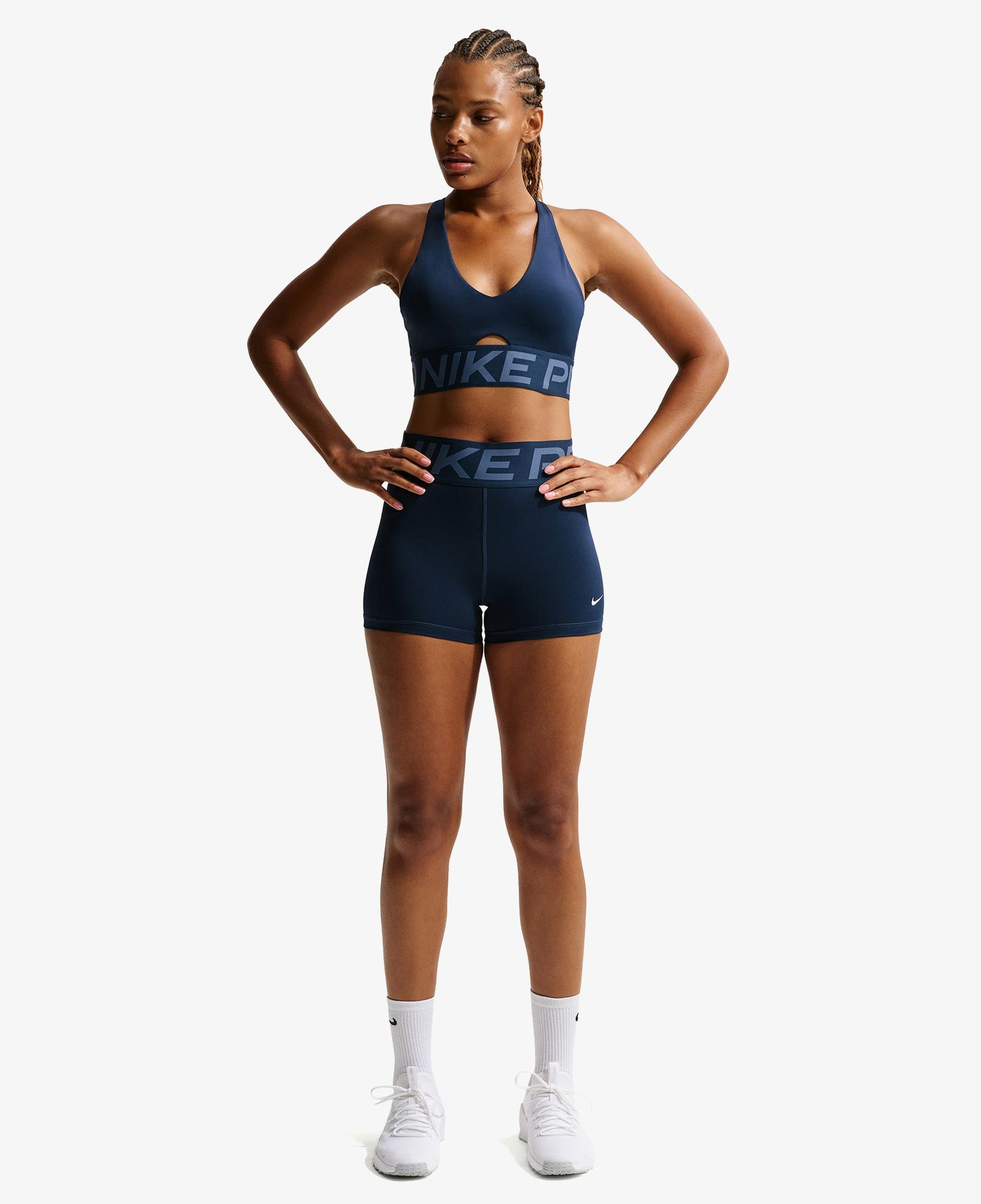 Nike Pro Sculpt Dri-Fit Yüksek Belli 8 cm Kadın Lacivert Kısa Tayt