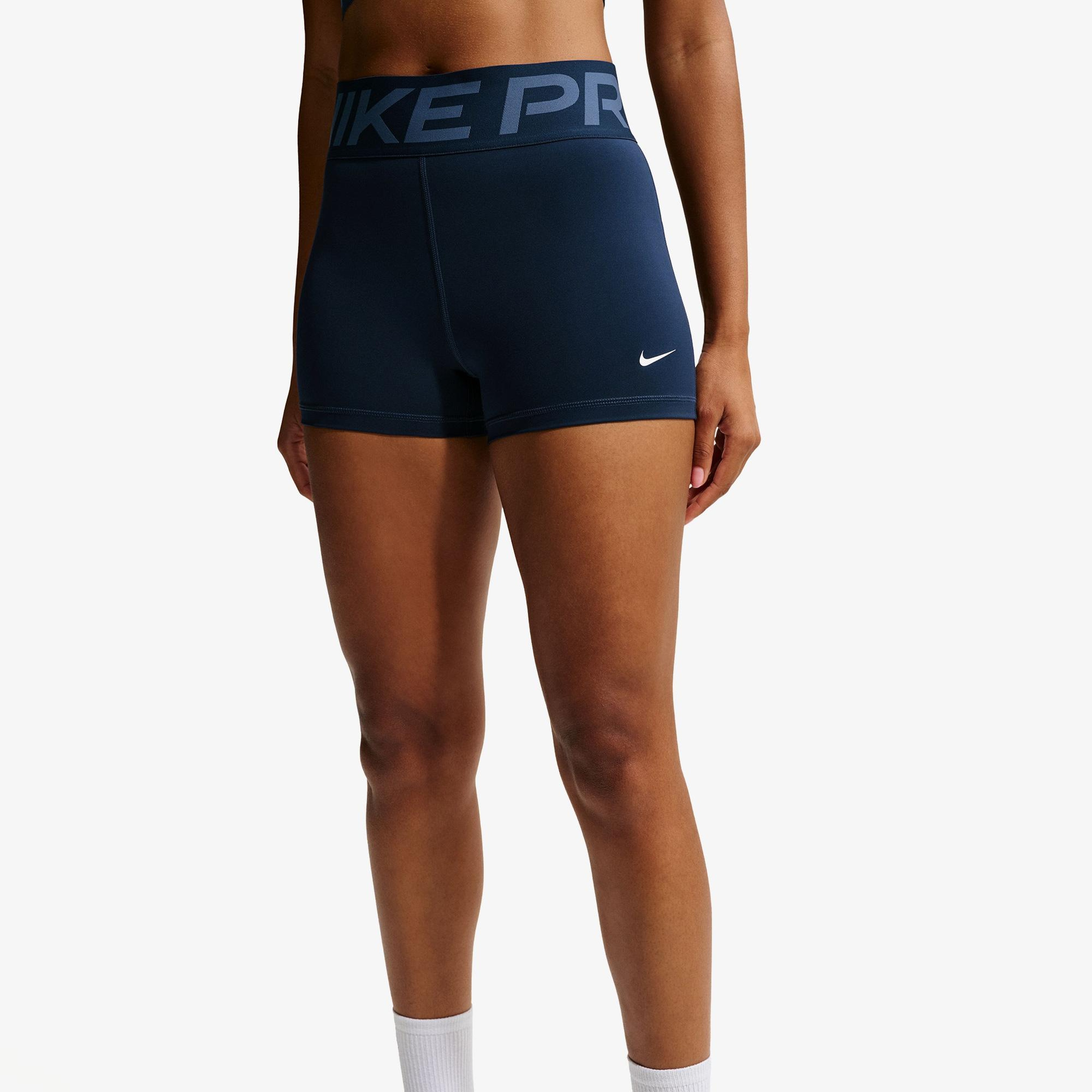 Nike Pro Sculpt Dri-Fit Yüksek Belli 8 cm Kadın Lacivert Kısa Tayt