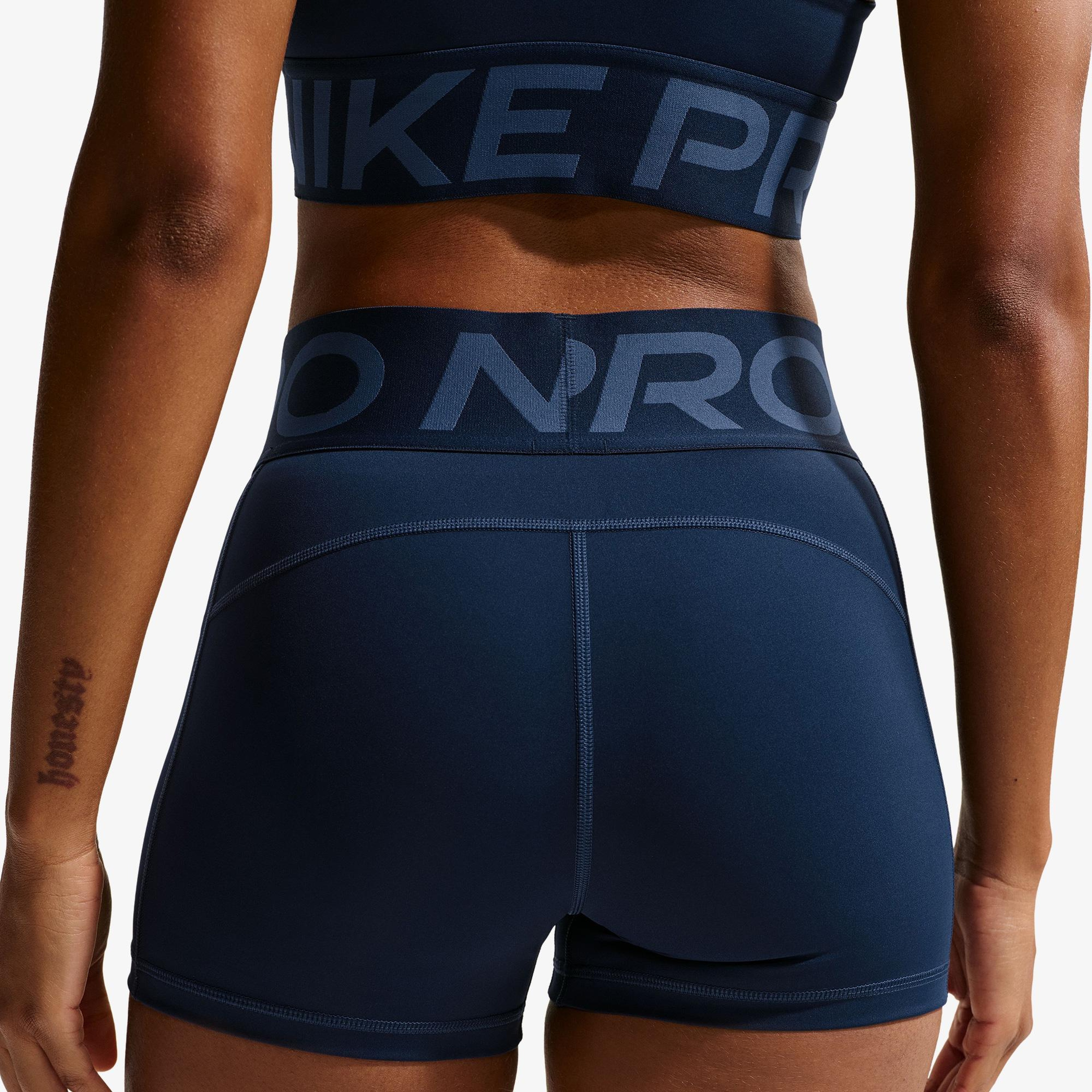Nike Pro Sculpt Dri-Fit Yüksek Belli 8 cm Kadın Lacivert Kısa Tayt