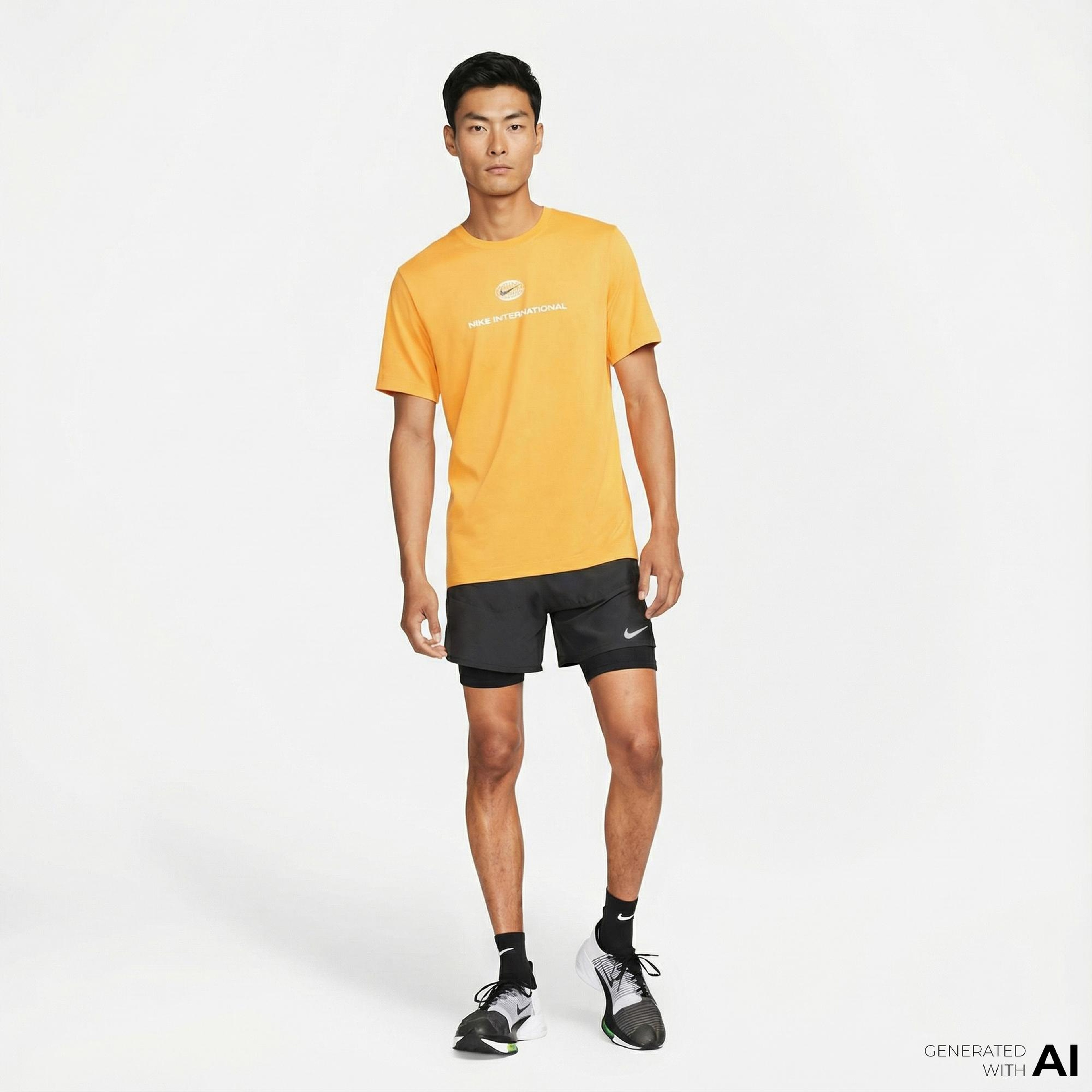 Nike Dri-Fit Stride 13 cm Hybrid Erkek Siyah Şort