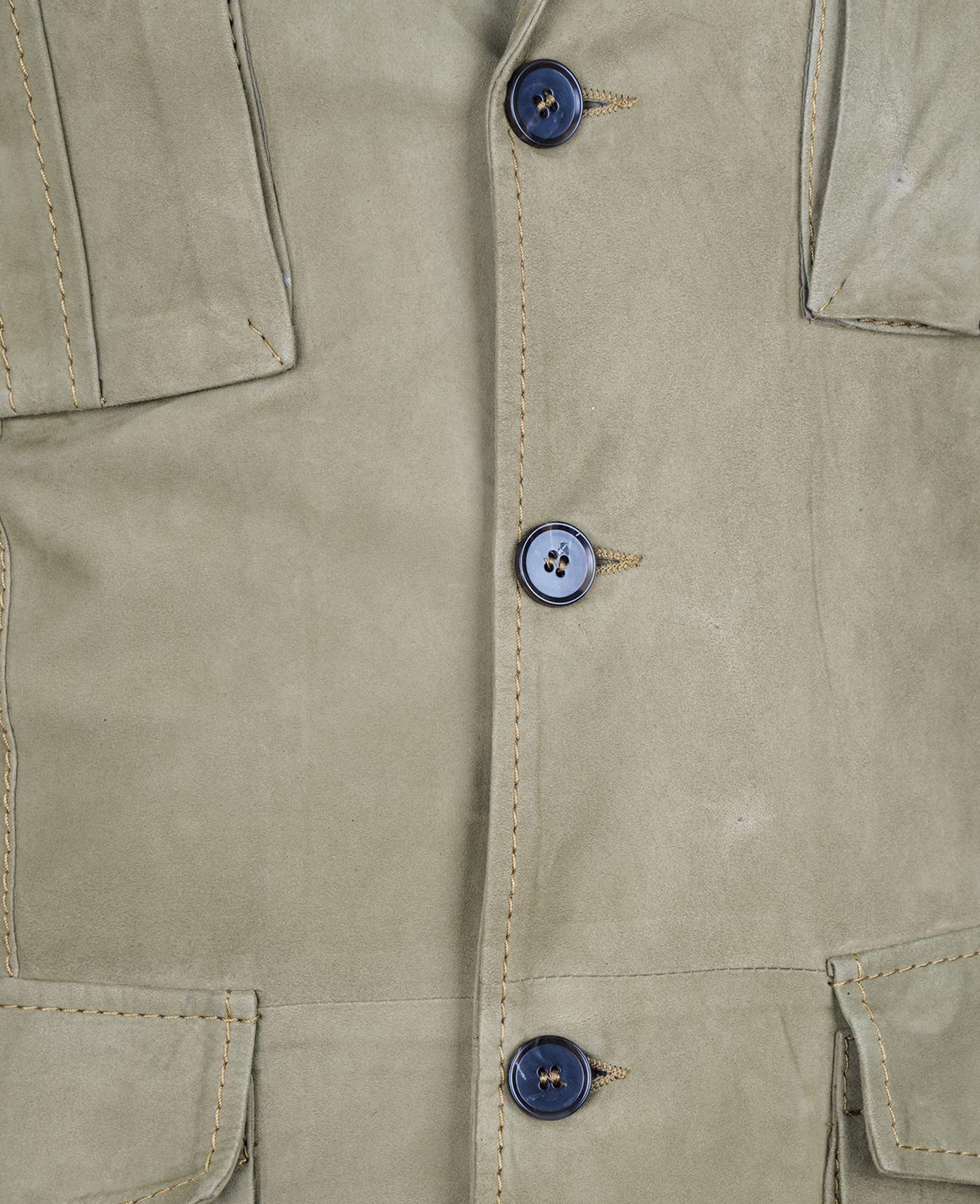 Antonin Yeşil Erkek Süet Safari Deri Ceket