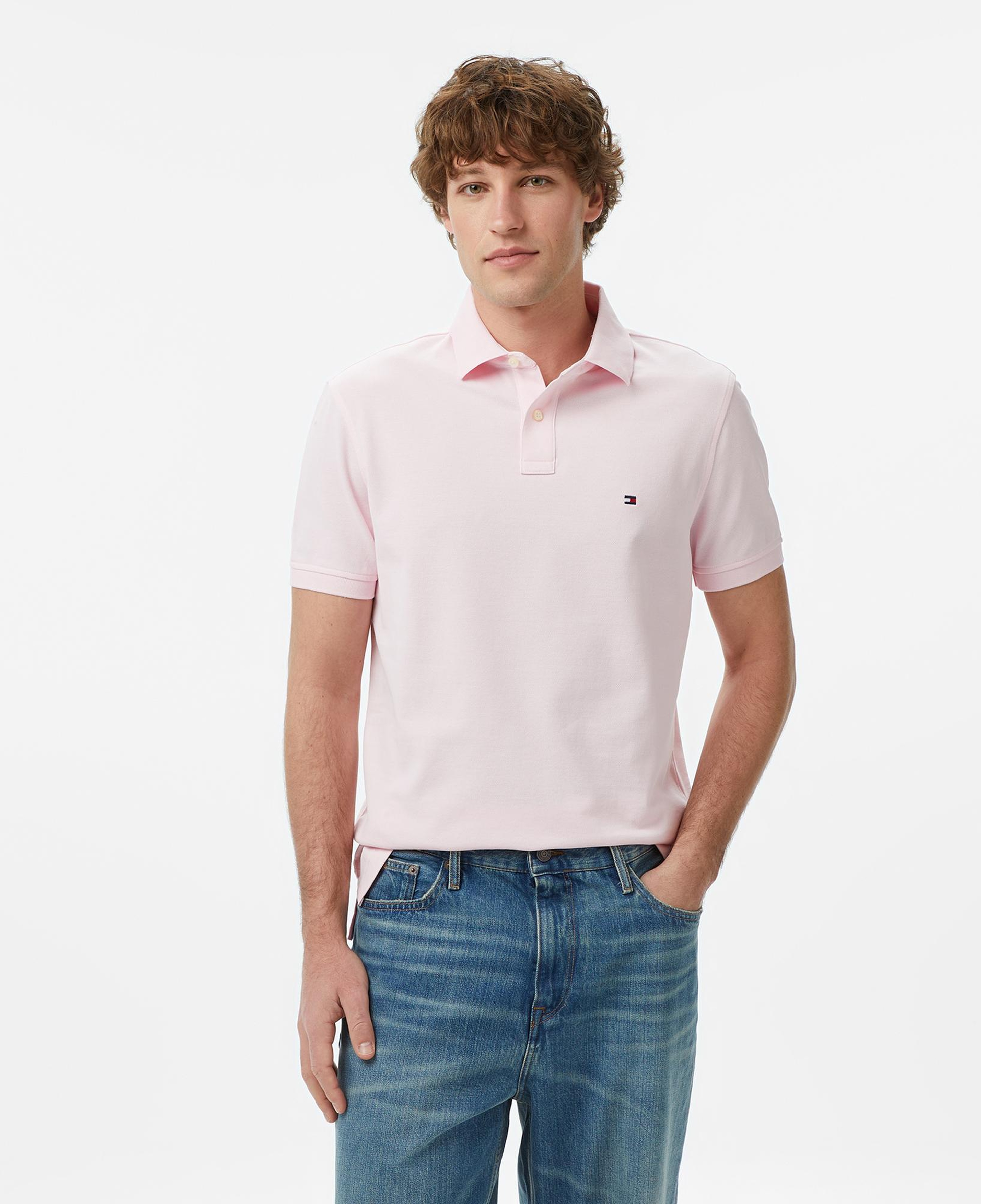 Tommy Hilfiger Nos Erkek Pembe Polo Yaka T-Shirt