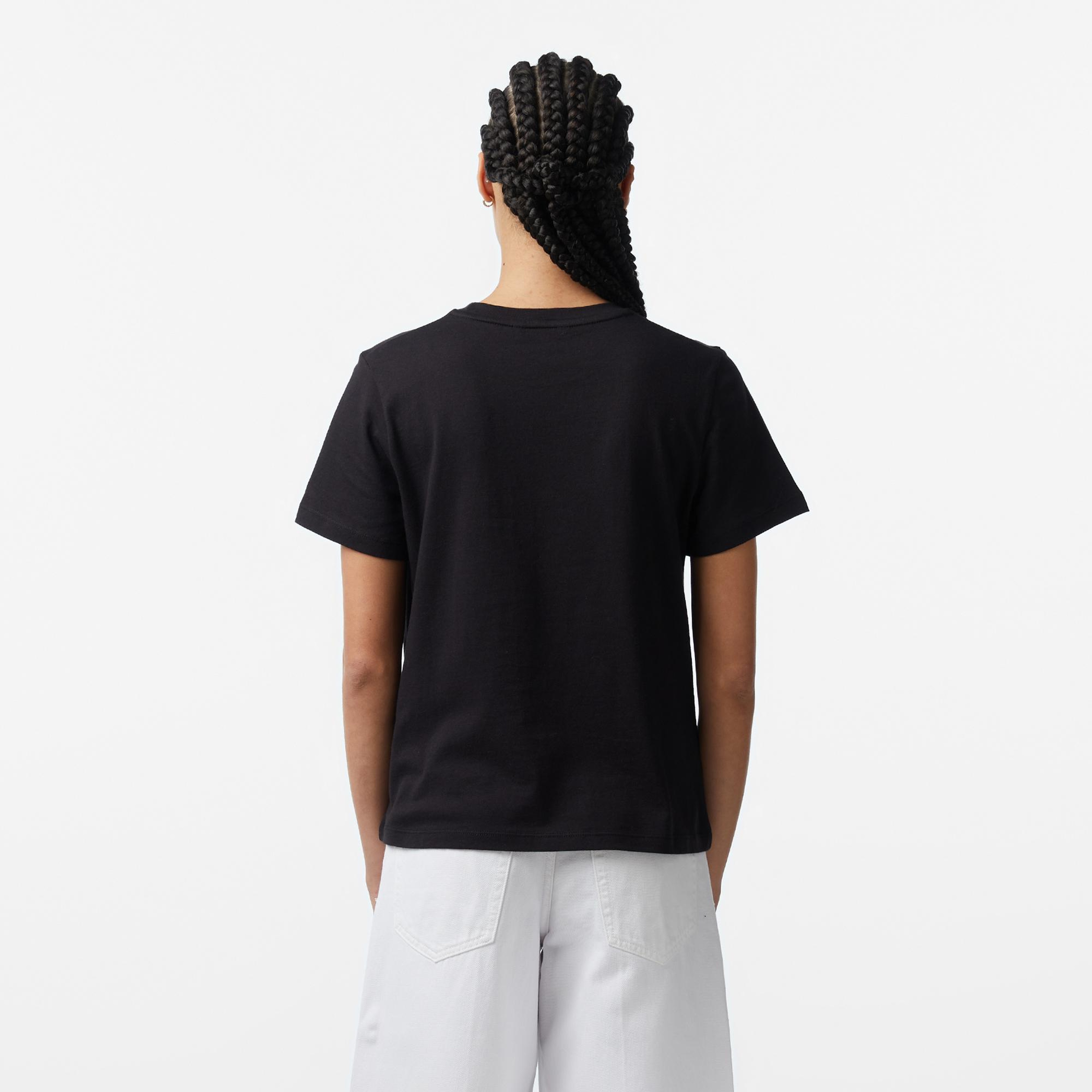 Tommy Hilfiger Corp Logo Kadın Siyah Crop T-Shirt