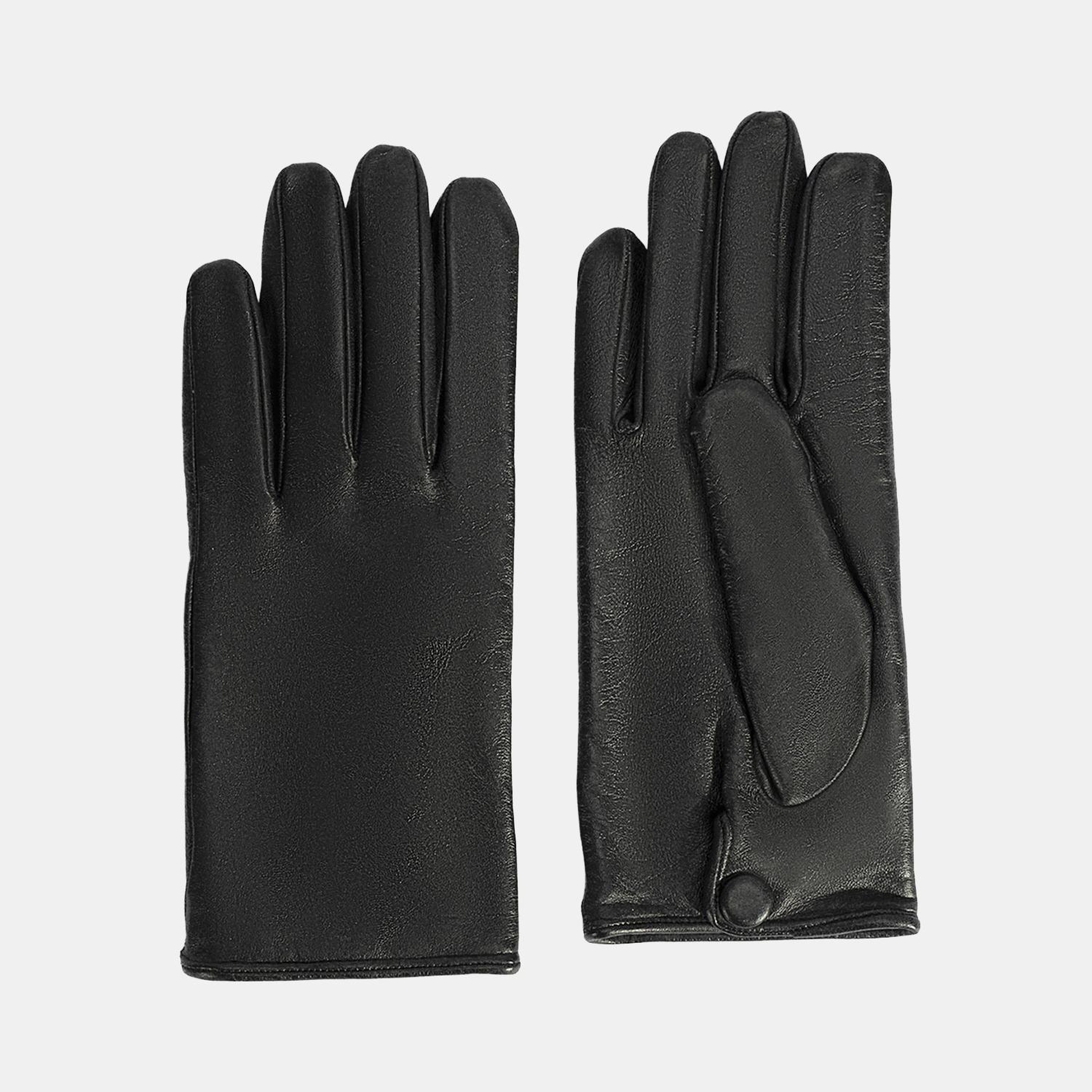 Siyah Kadın Deri Eldiven