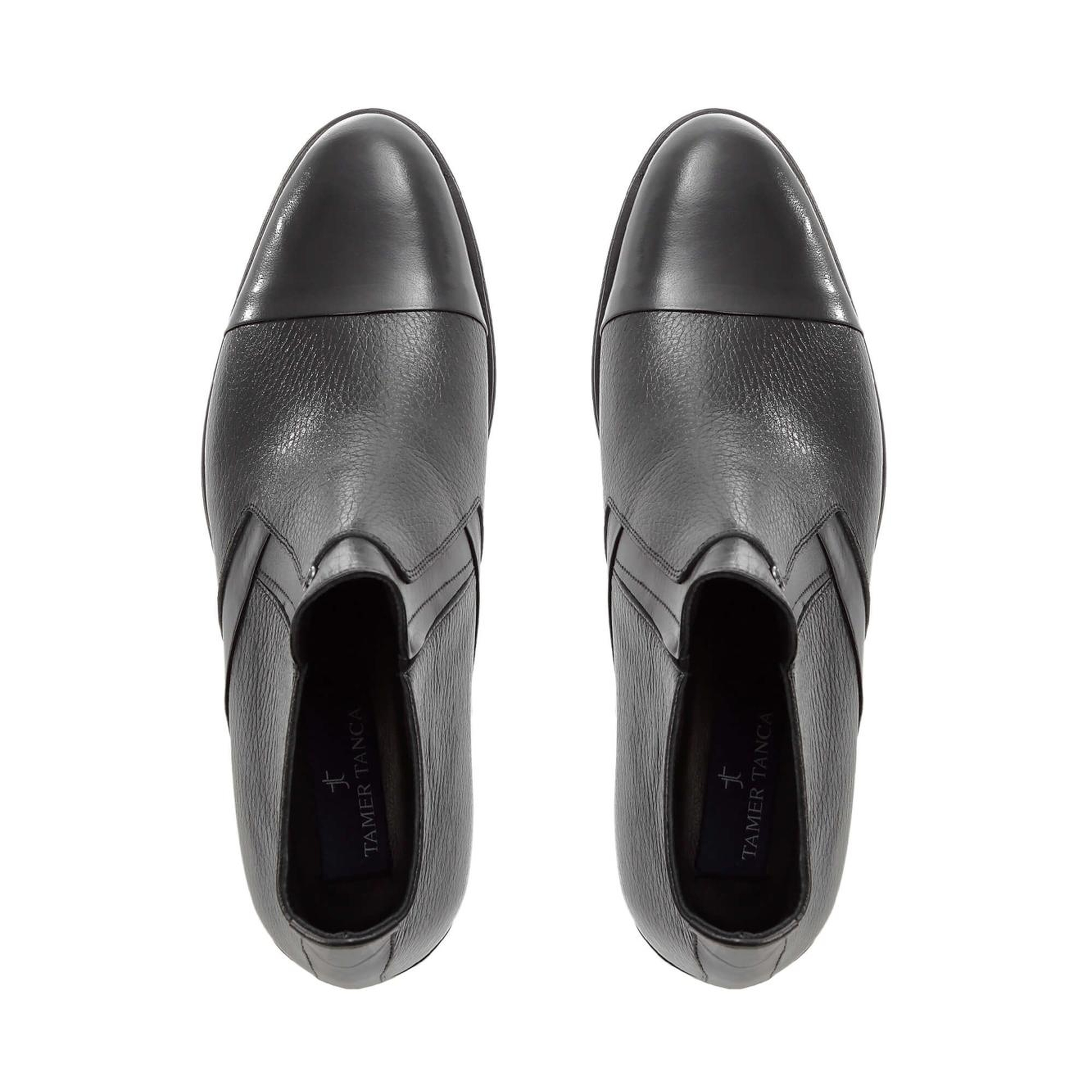 Tamer Tanca Erkek Hakiki Deri Siyah Klasik Bot