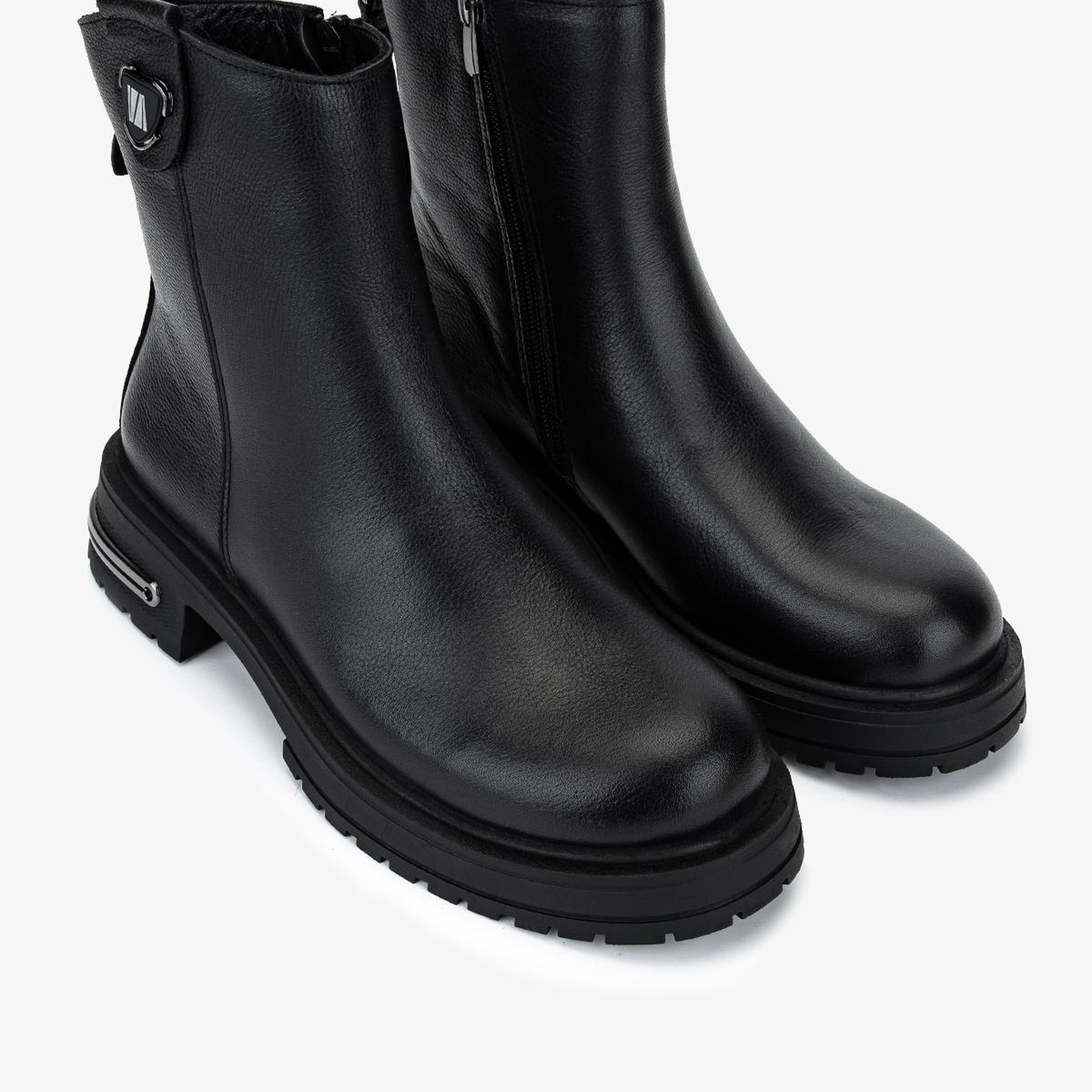 Valmenti Kadın Hakiki Deri Siyah Düz Bot