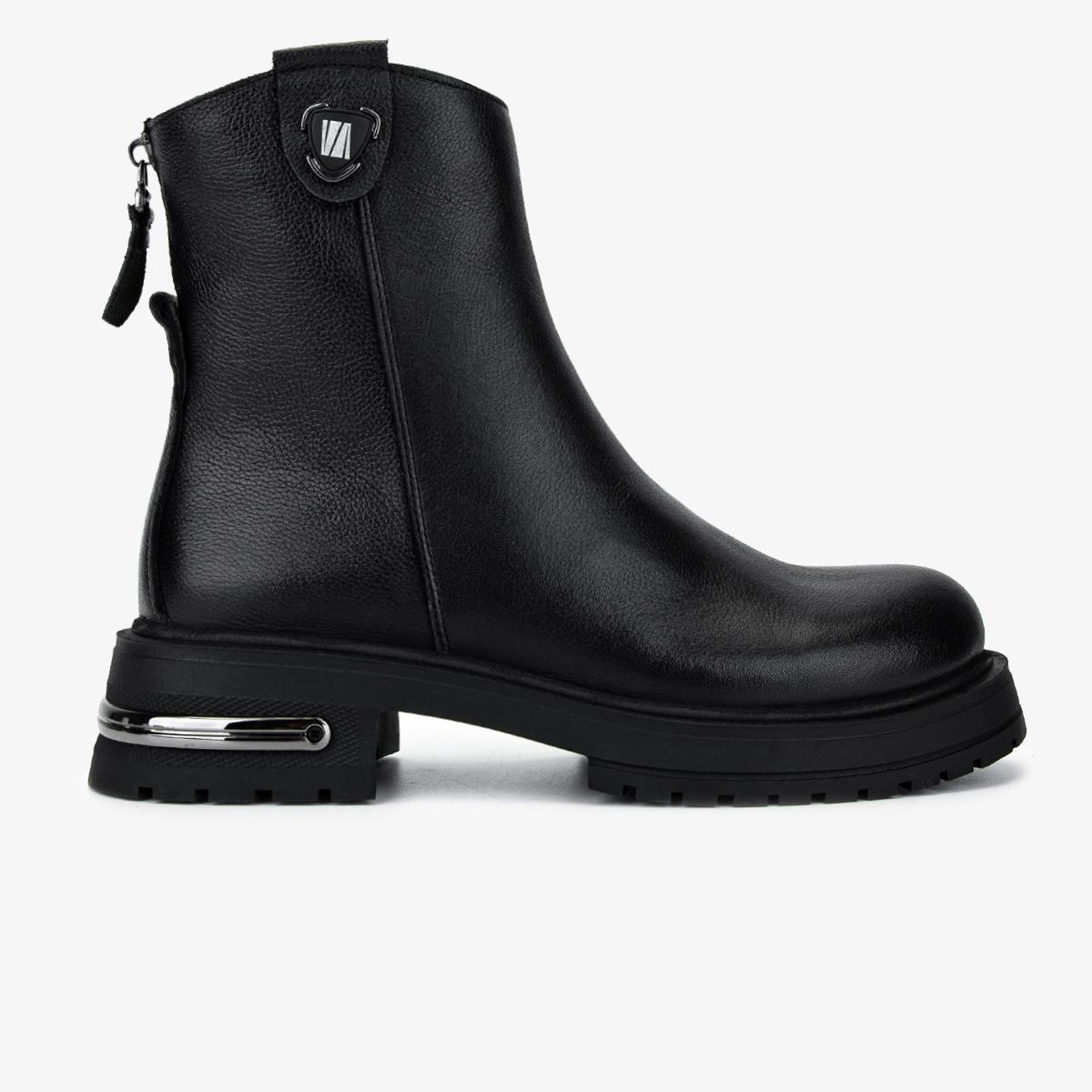 Valmenti Kadın Hakiki Deri Siyah Düz Bot