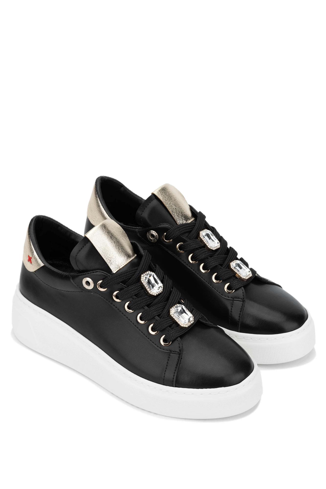 Tamer Tanca Kadın Vegan Siyah Sneakers & Spor Ayakkabı