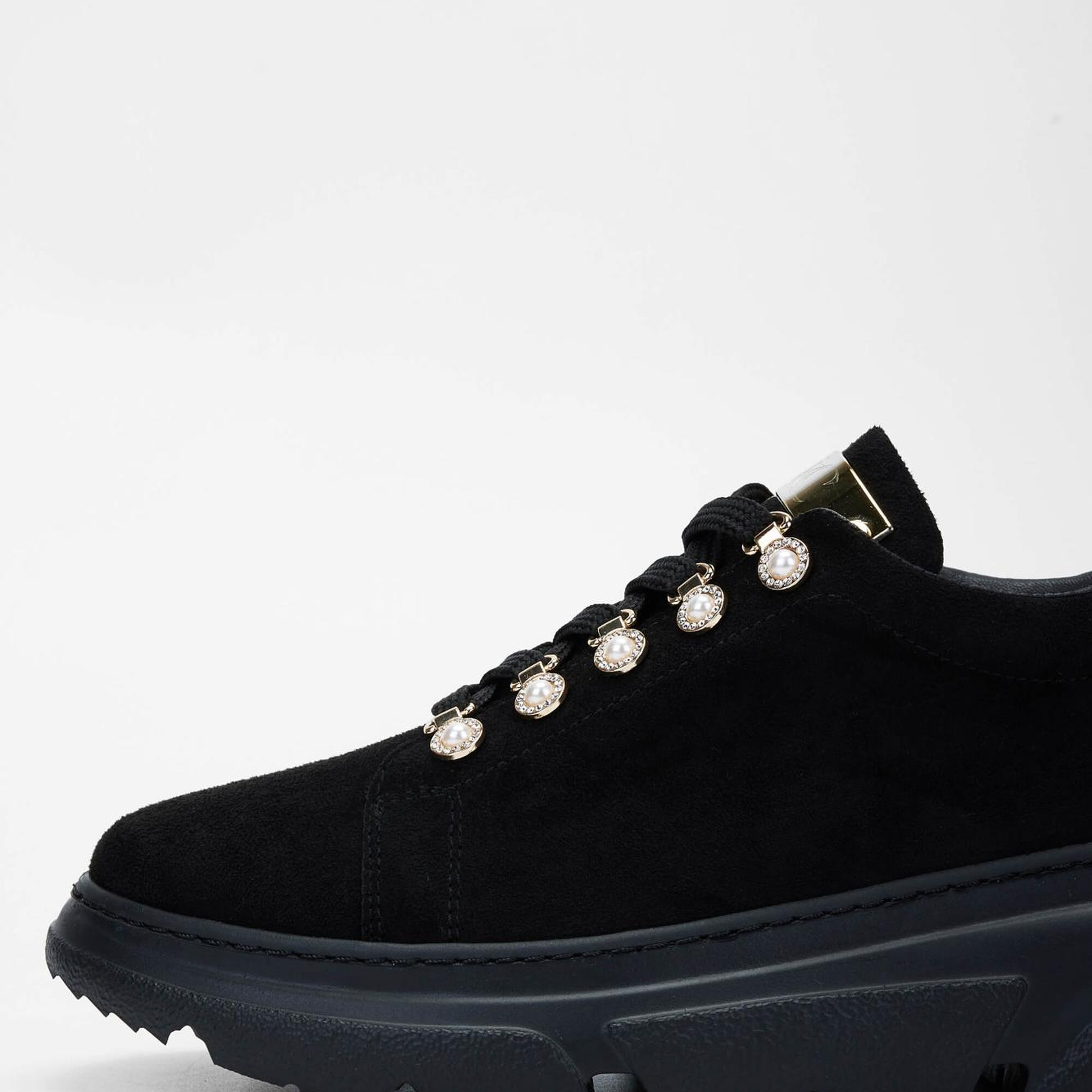 Tamer Tanca Kadın Vegan Siyah Süet Sneakers & Spor Ayakkabı